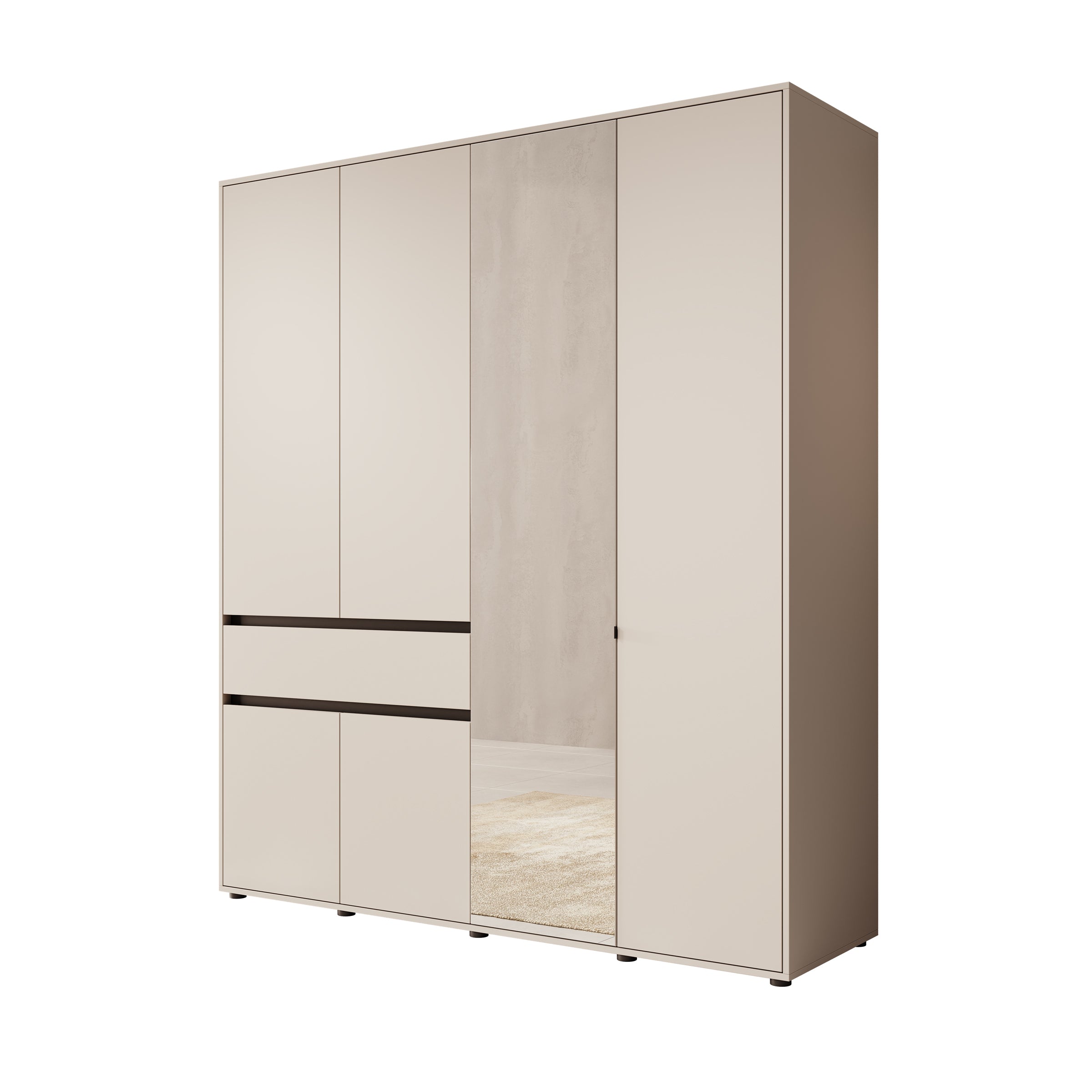 Cirelle 2 - Kledingkast met 6 deuren - Beige - 183x55x211 cm