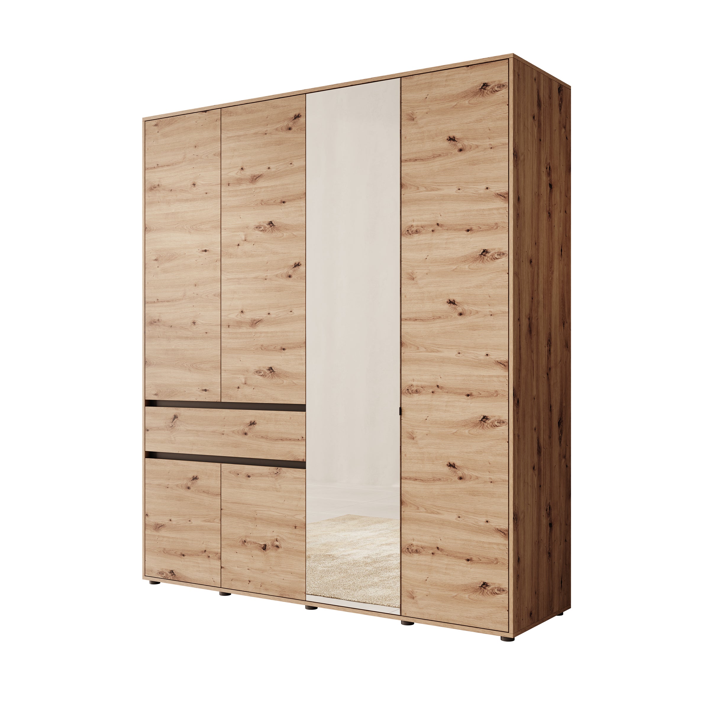 Cirelle 2 - Kledingkast met 6 deuren - Eikenpatroon - 183x55x211 cm