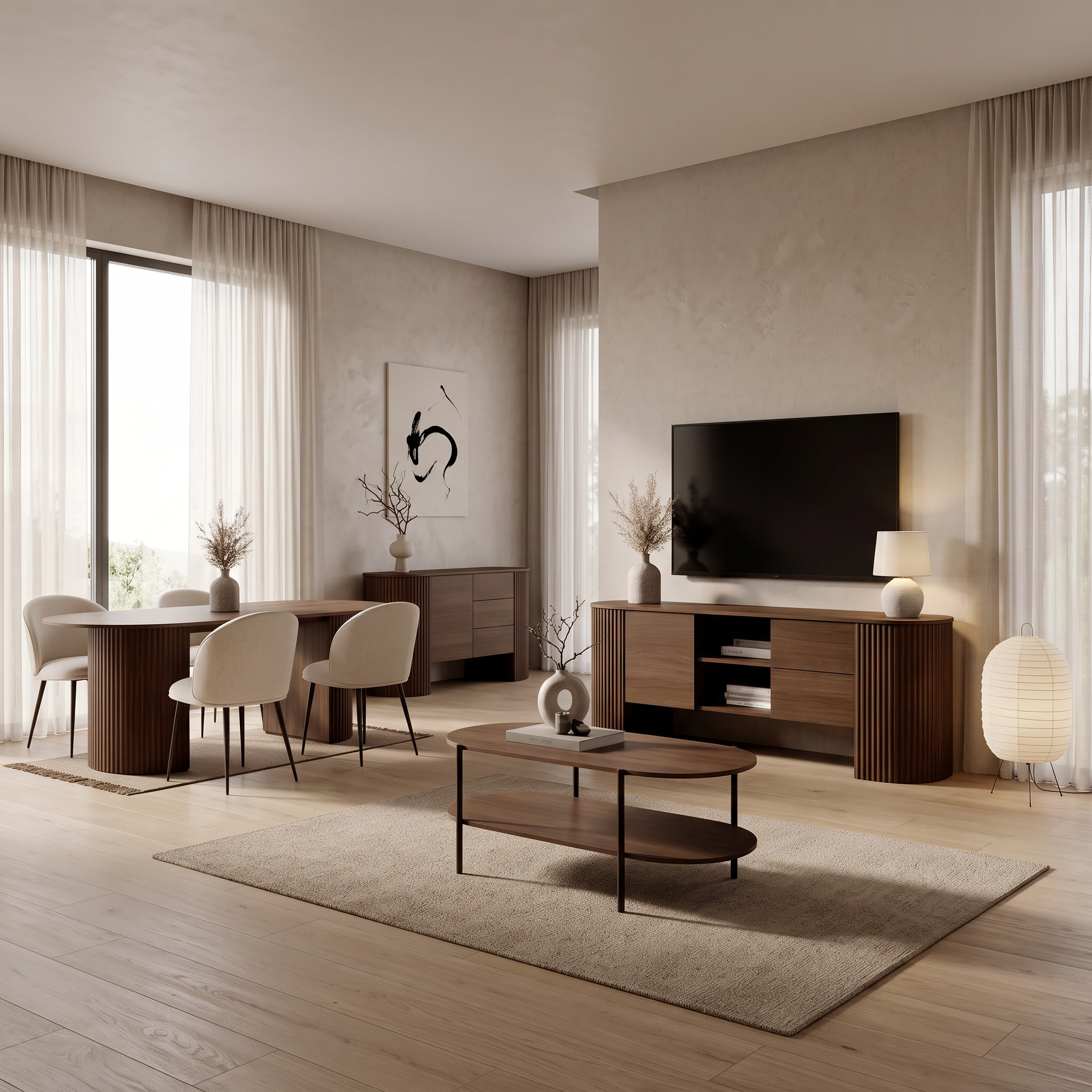 Cirello - Complete Woonkamer - Walnootpatroon - Medium