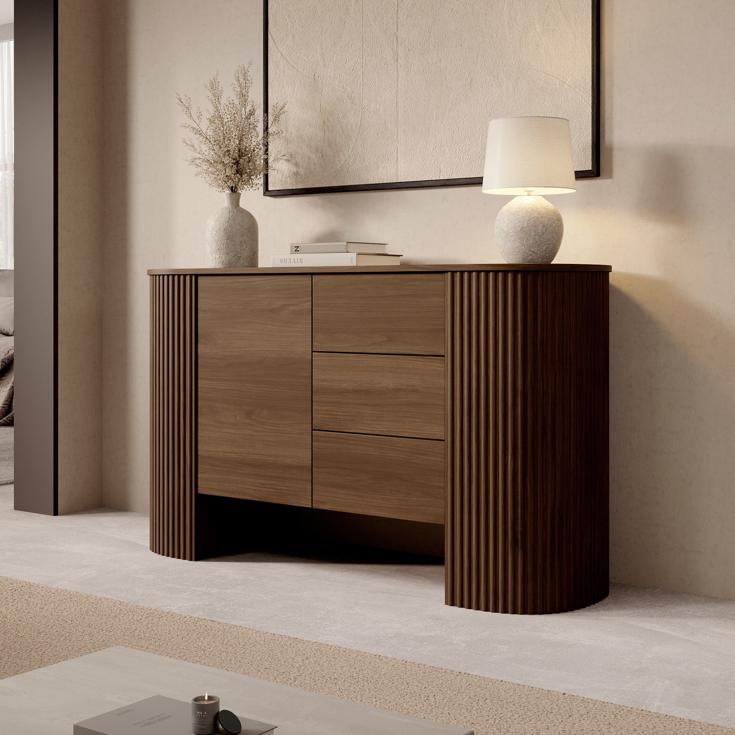 Cirello - Dressoir - Walnootpatroon - 139x45x80 cm