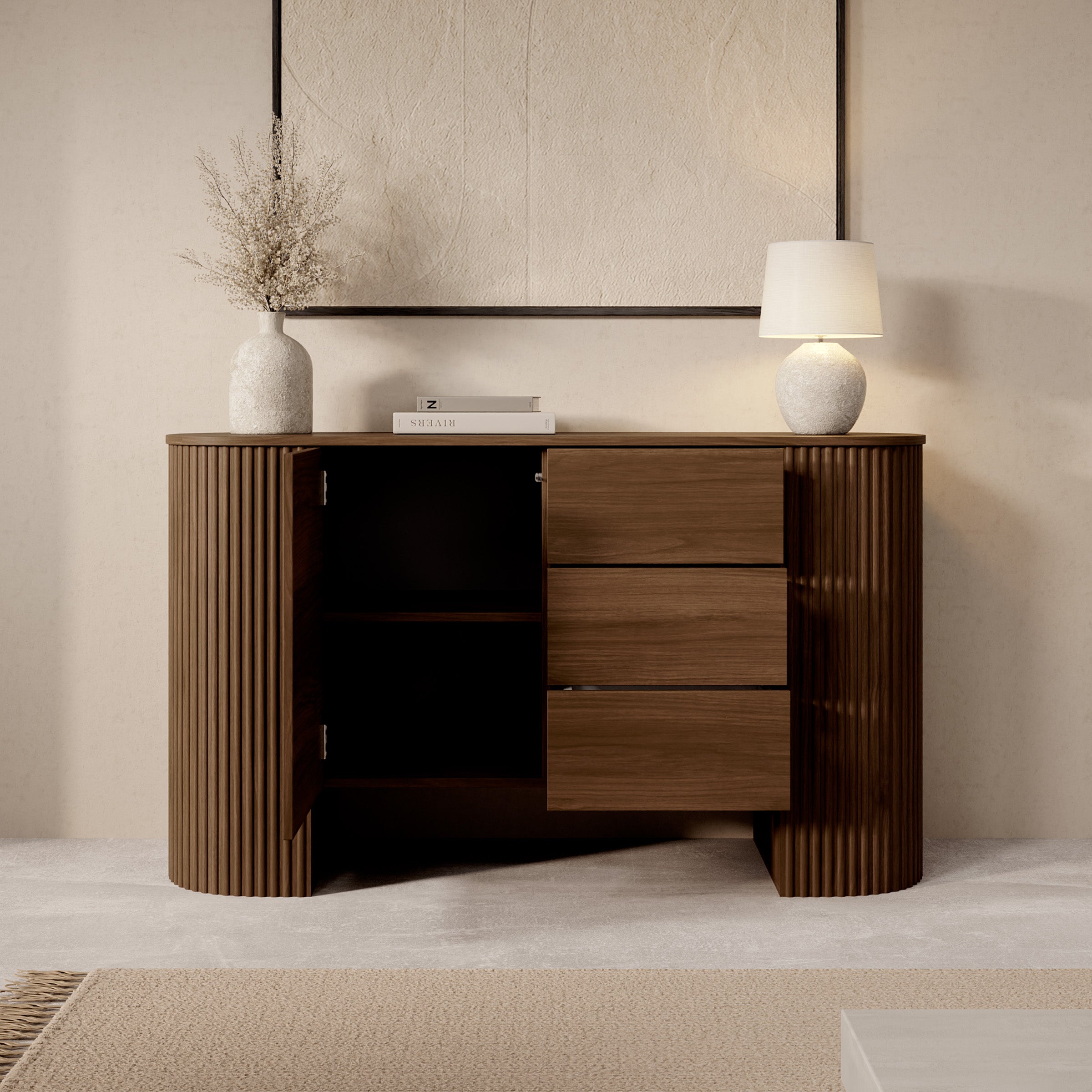 Cirello - Dressoir - Walnootpatroon - 139x45x80 cm