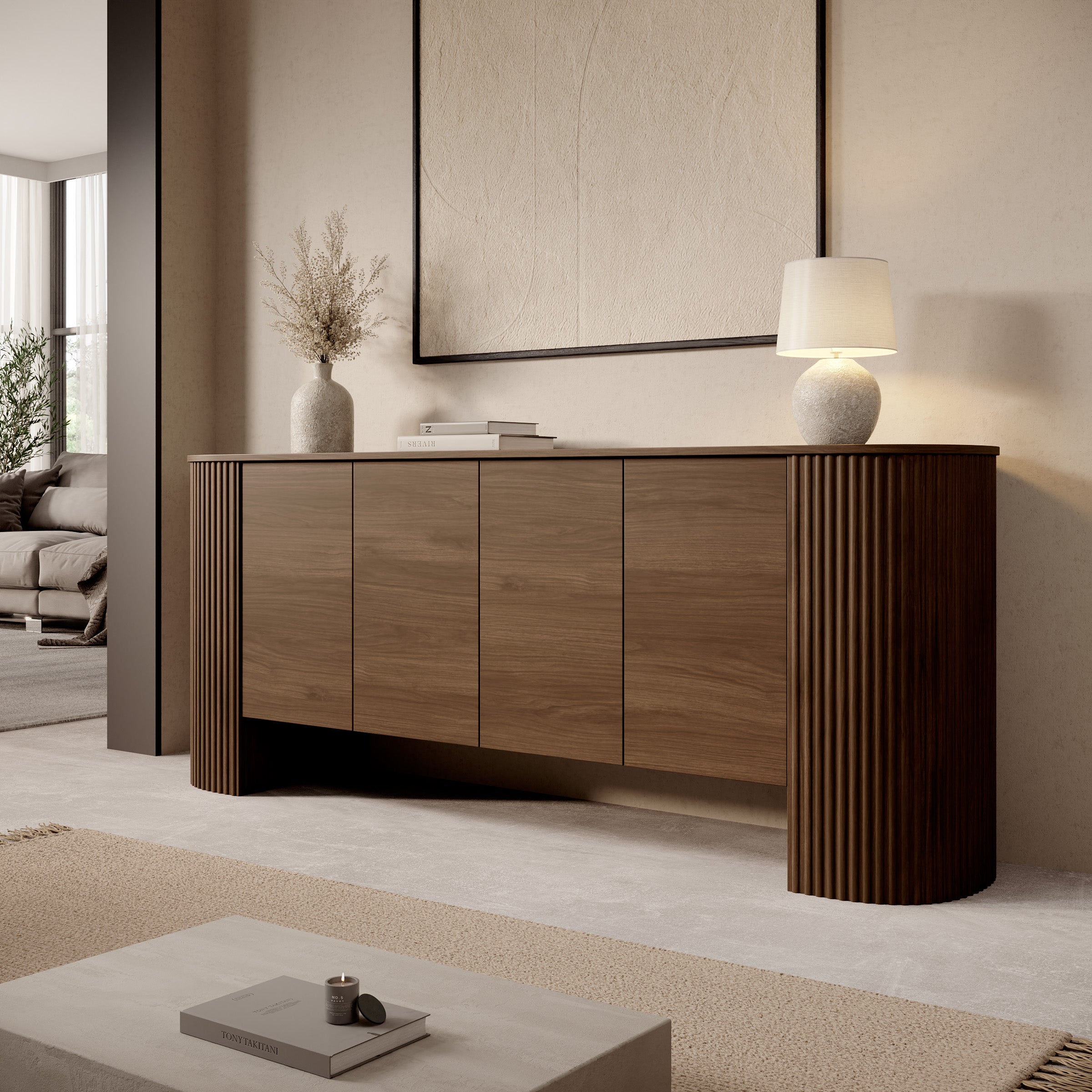 Cirello - Dressoir - Walnootpatroon - 200x45x80 cm