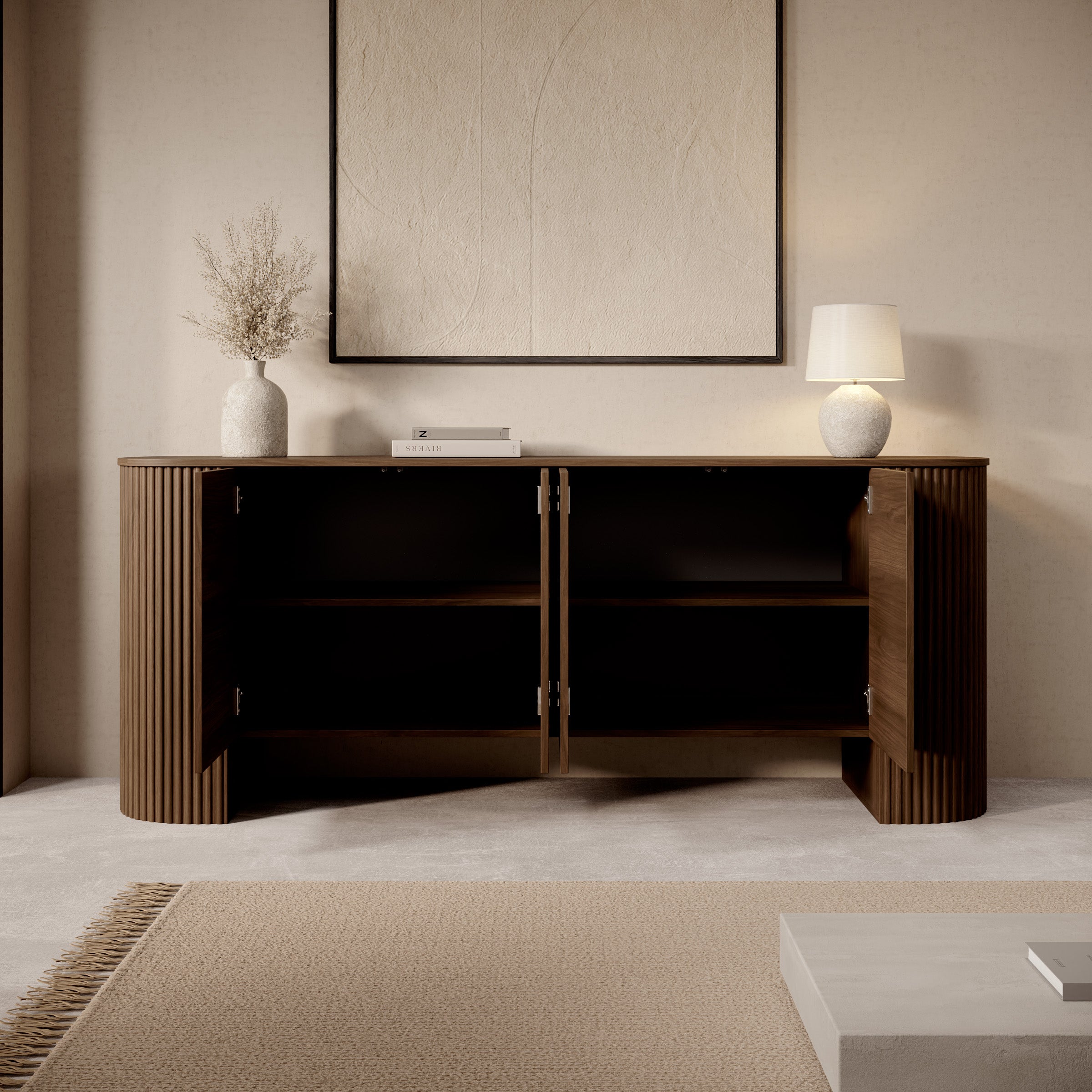 Cirello - Dressoir - Walnootpatroon - 200x45x80 cm