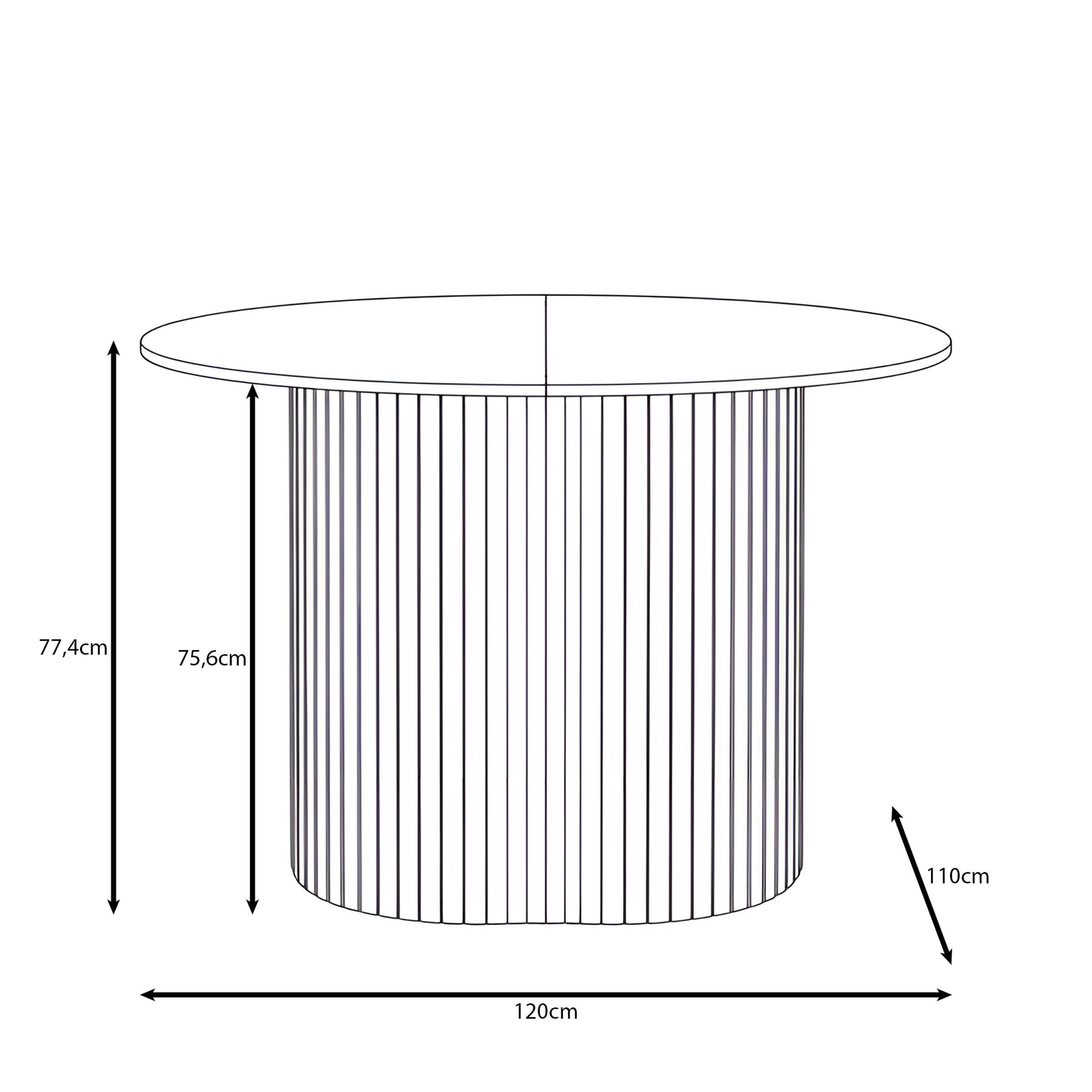 Cirello - Eetkamertafel uitschuifbaar - Walnootpatroon - 120x110x77 cm