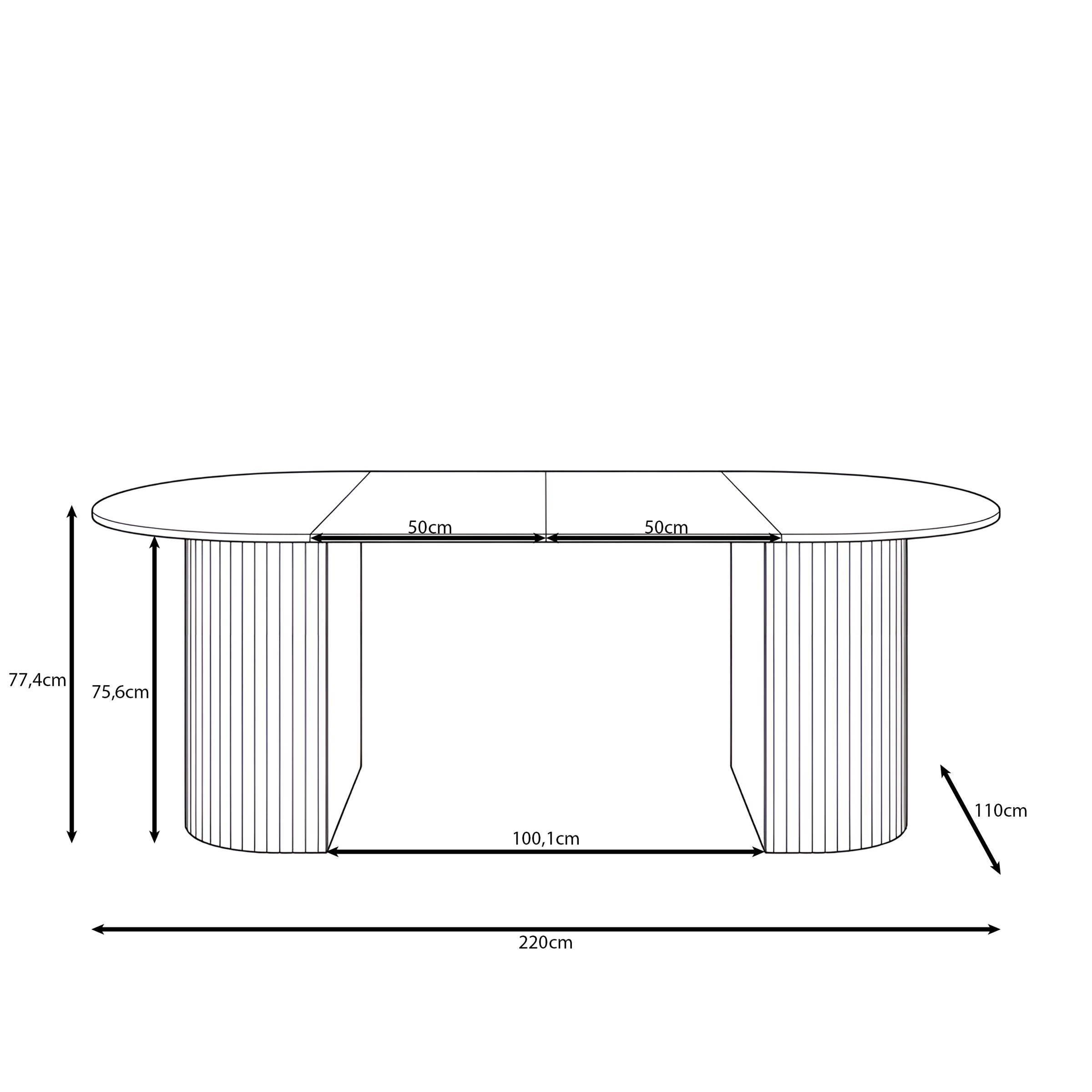 Cirello - Eetkamertafel uitschuifbaar - Walnootpatroon - 120x110x77 cm