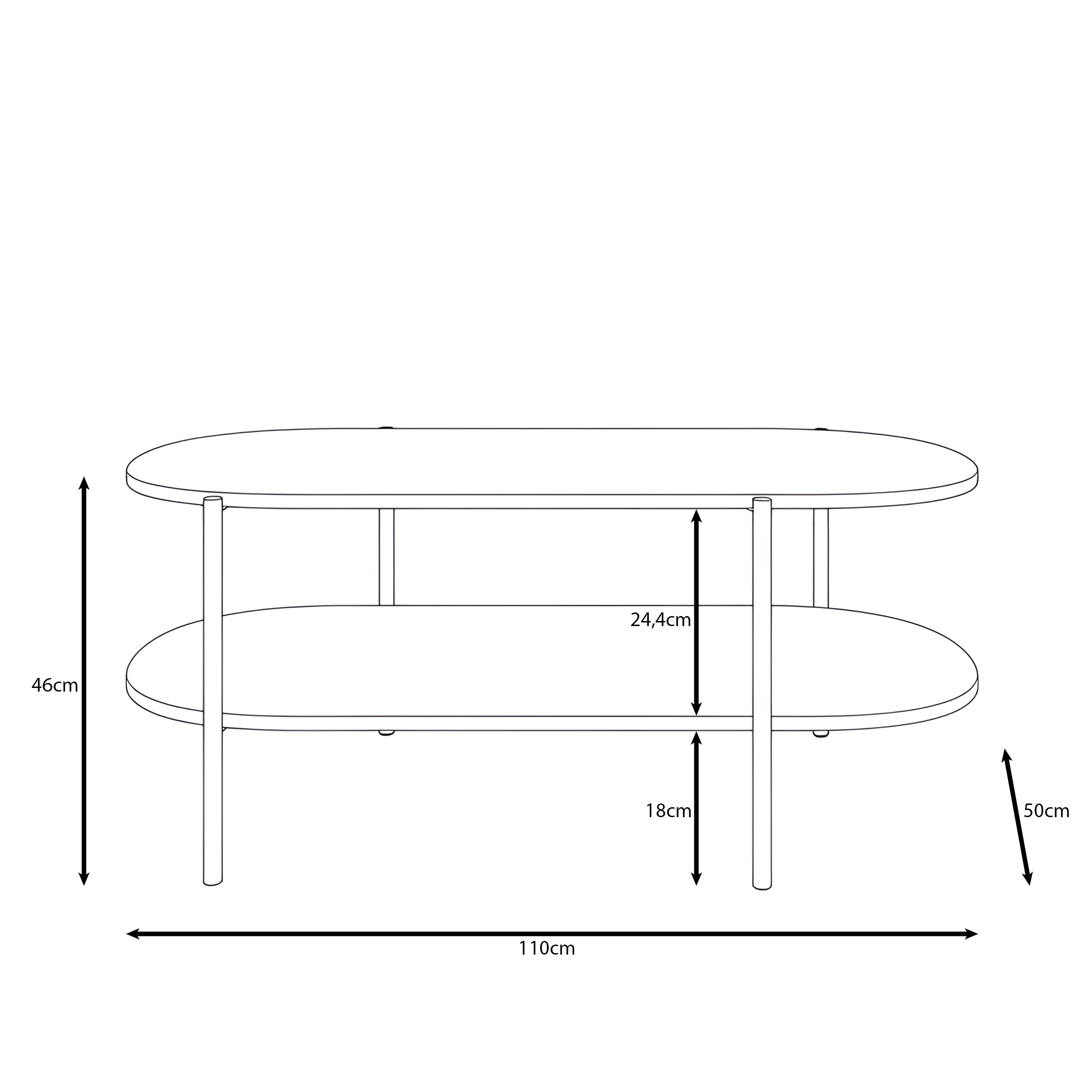 Cirello - Salontafel - Walnootpatroon - 110x50x46 cm