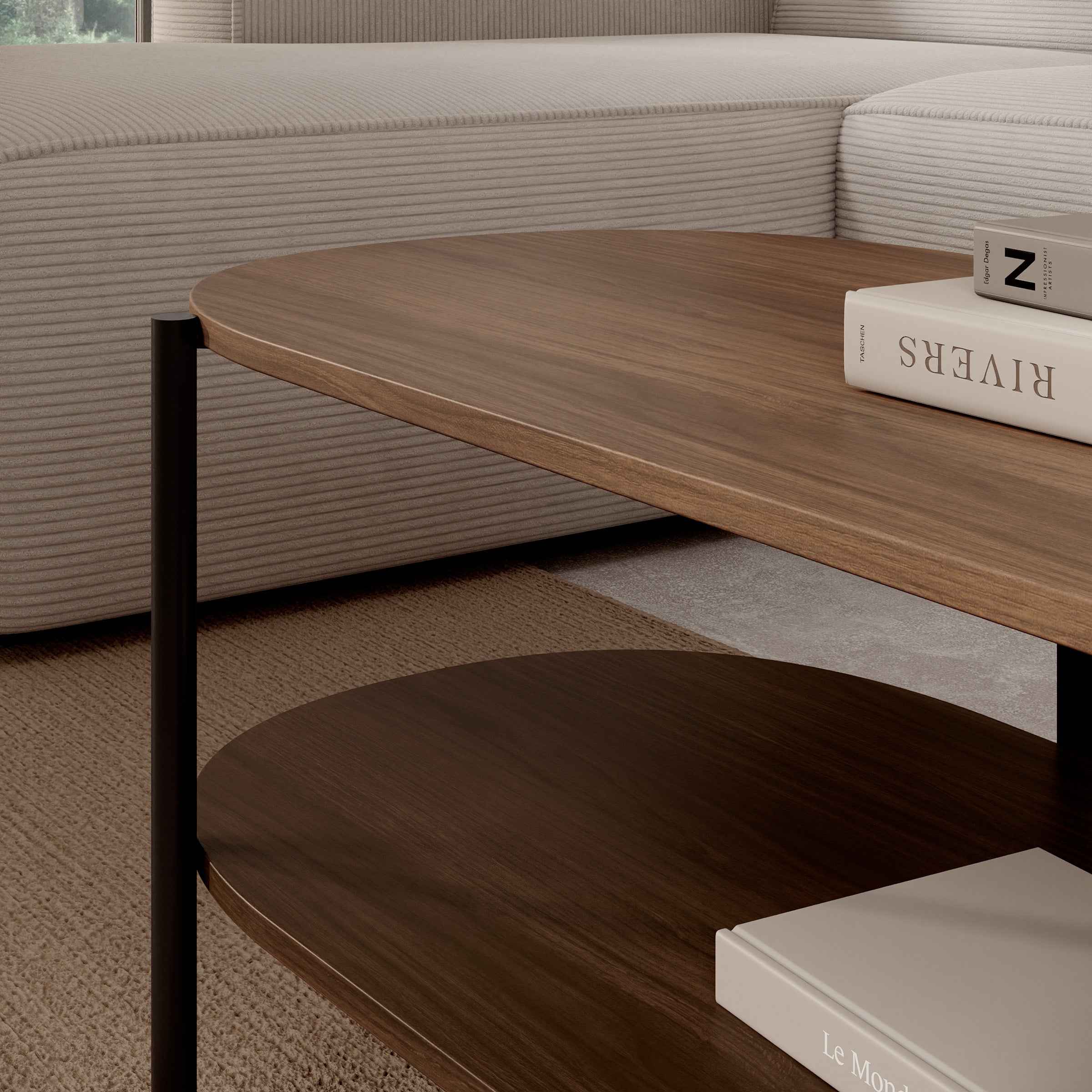 Cirello - Salontafel - Walnootpatroon - 110x50x46 cm