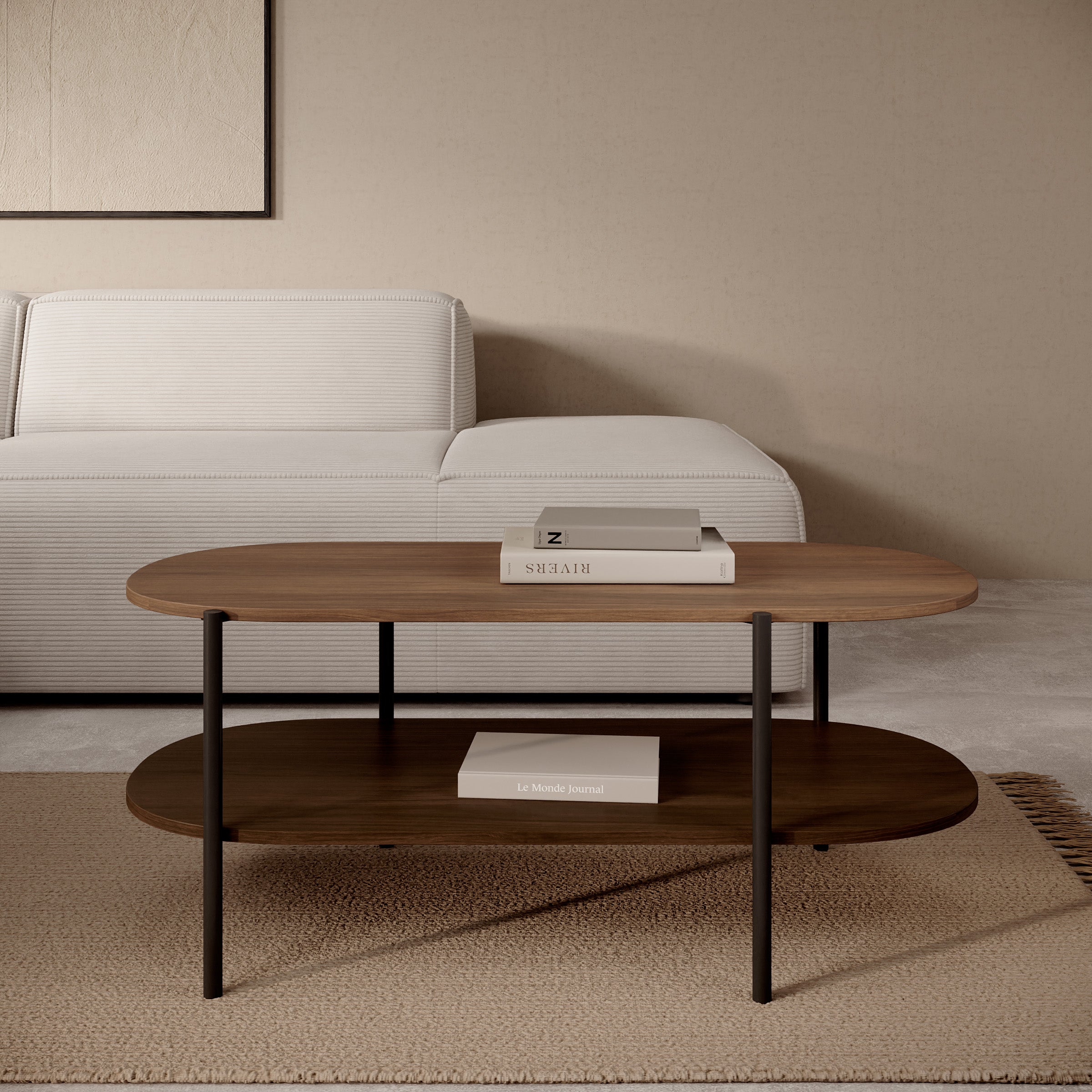 Cirello - Salontafel - Walnootpatroon - 110x50x46 cm