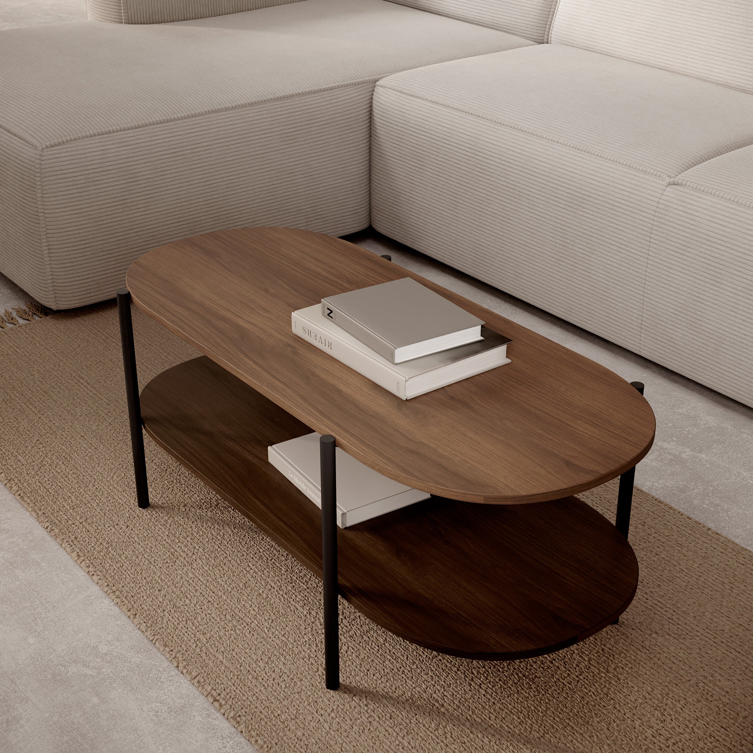 Cirello - Salontafel - Walnootpatroon - 110x50x46 cm