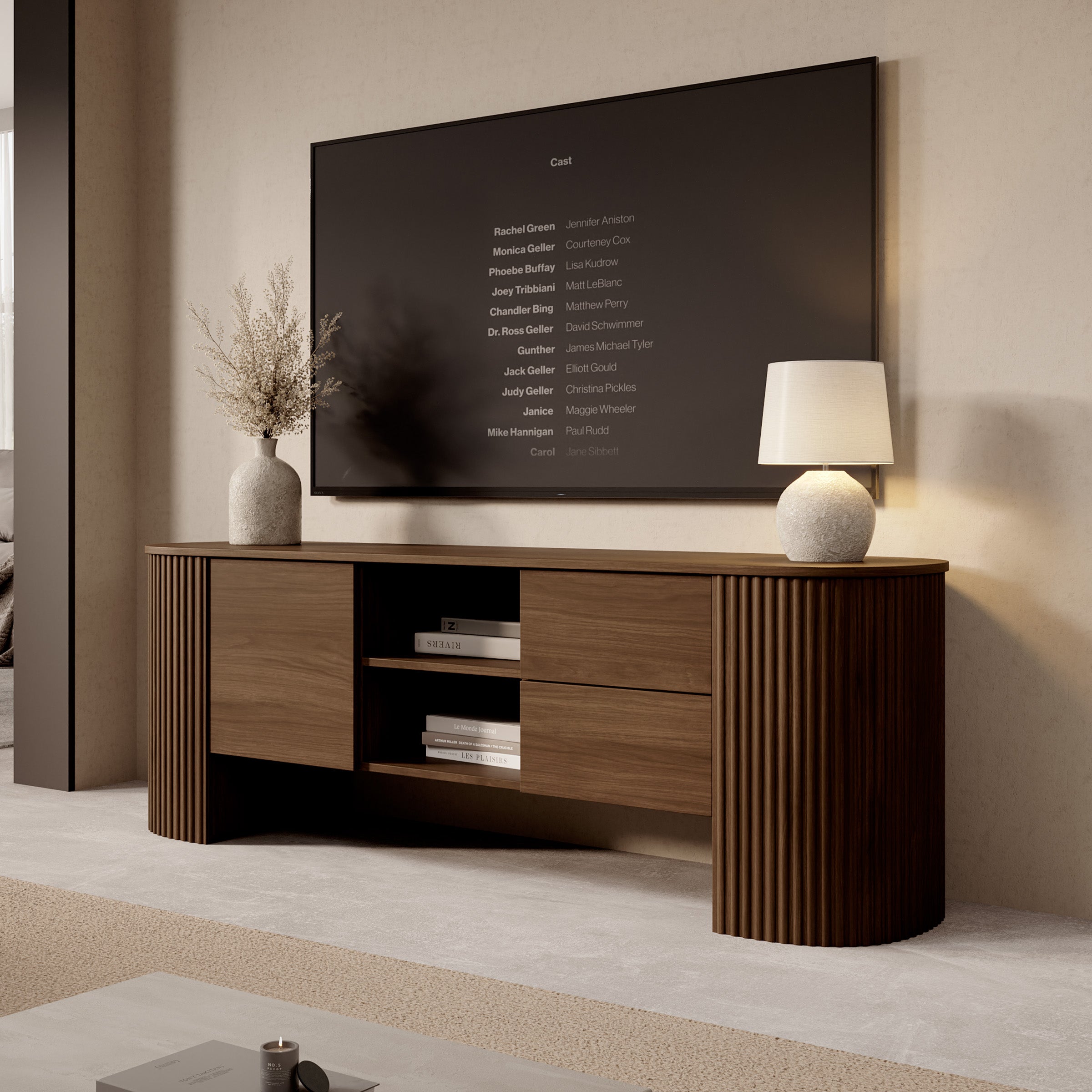 Cirello - TV-Meubel - Walnootpatroon - 180x45x60 cm