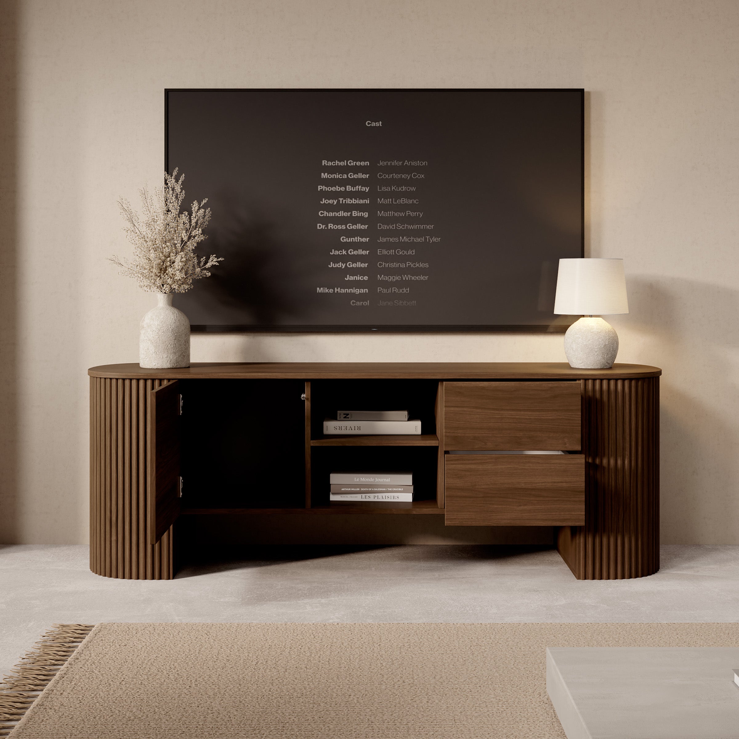 Cirello - TV-Meubel - Walnootpatroon - 180x45x60 cm
