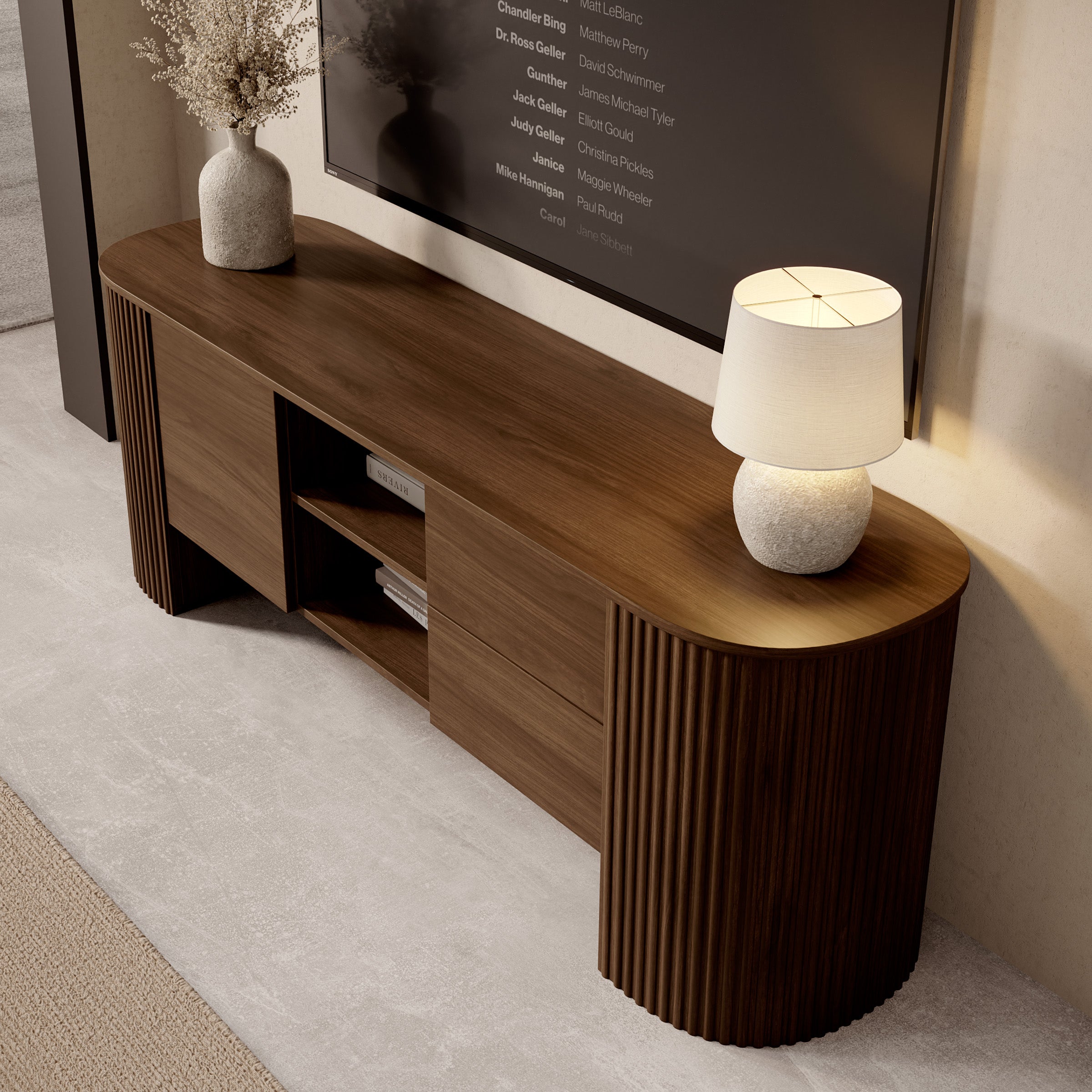 Cirello - TV-Meubel - Walnootpatroon - 180x45x60 cm