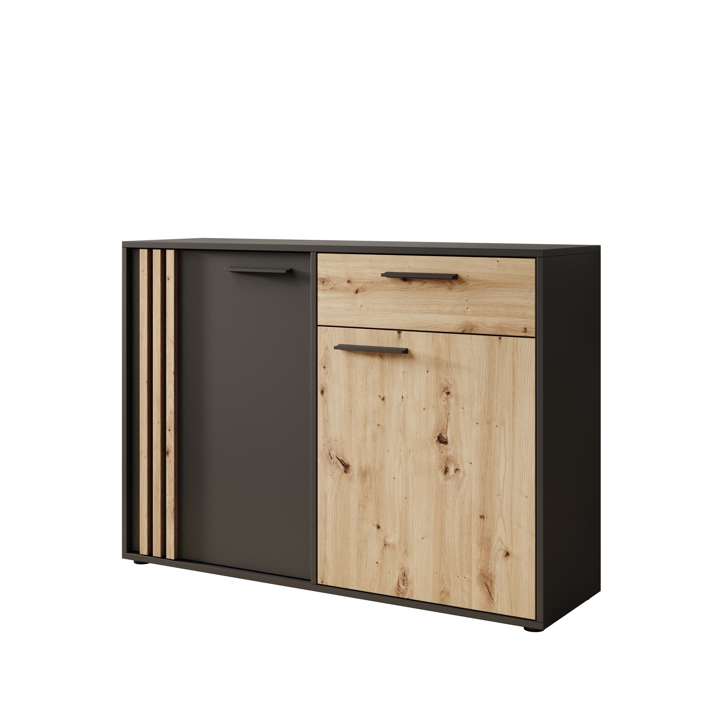 Clover - Dressoir - Eiken/Zwart - 116x34x82 cm