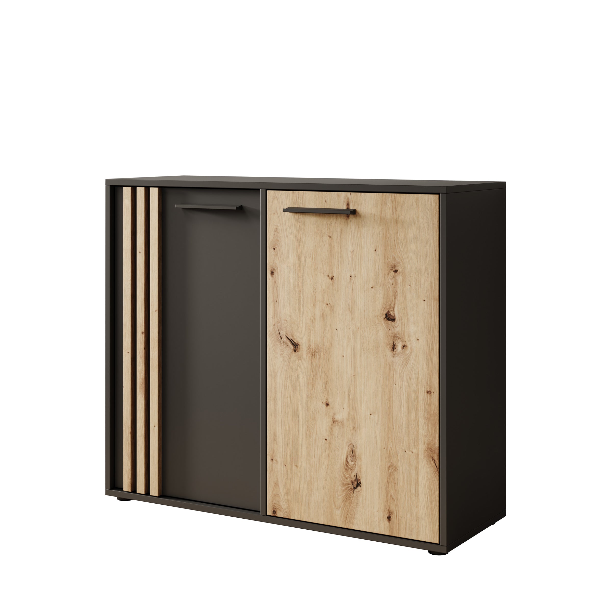 Clover - Dressoir - Eiken/Zwart - 96x34x82 cm