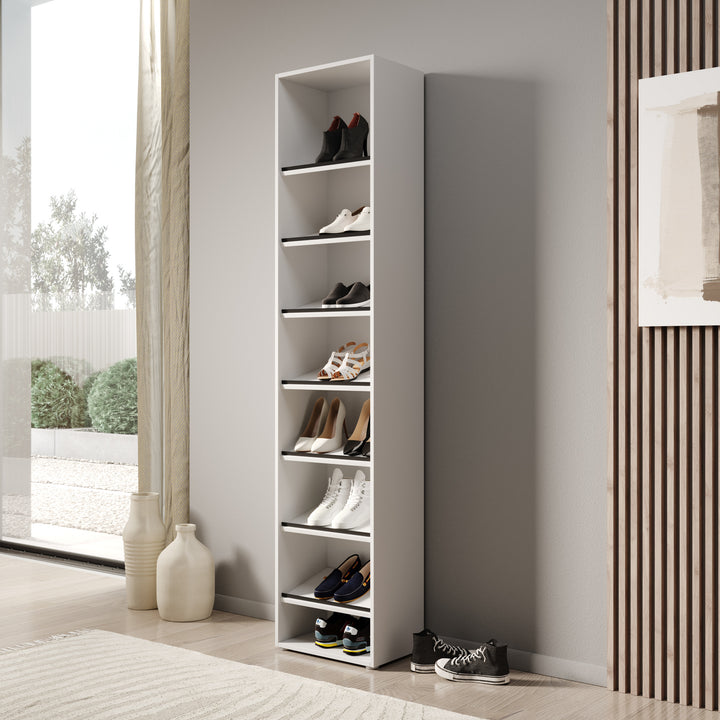 Cordano - Schoenenkast - Wit - 45x30x208 cm