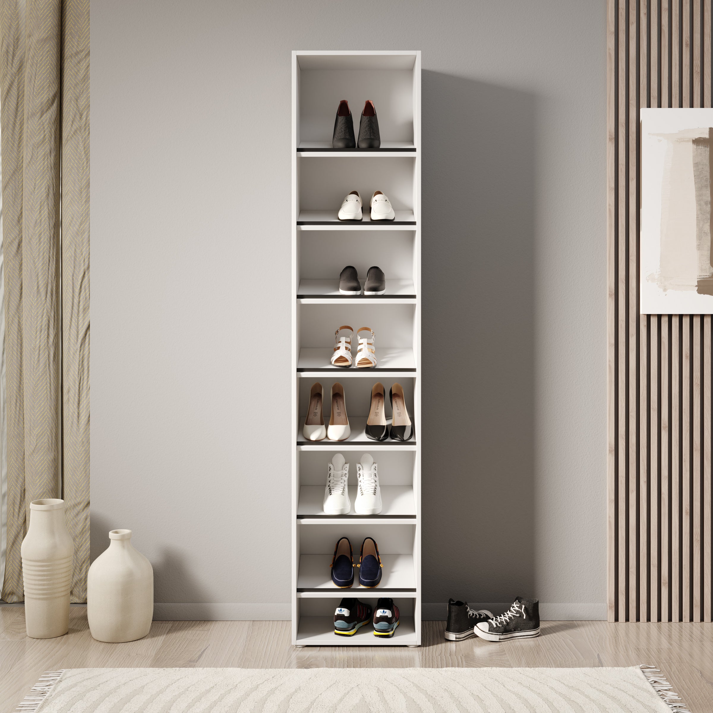 Cordano - Schoenenkast - Wit - 45x30x208 cm