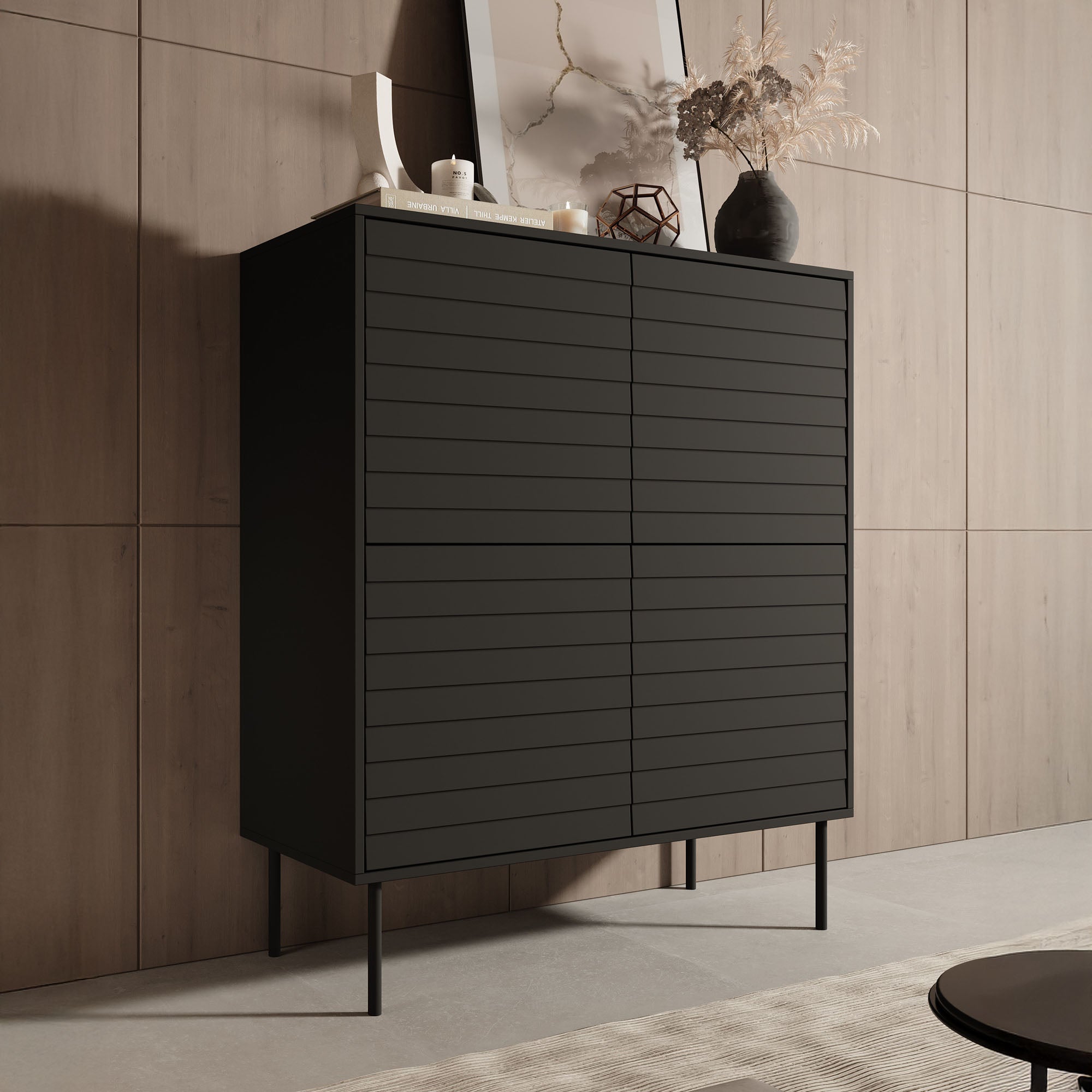 Cordoba - Dressoir - Zwart - 102x40x118 cm