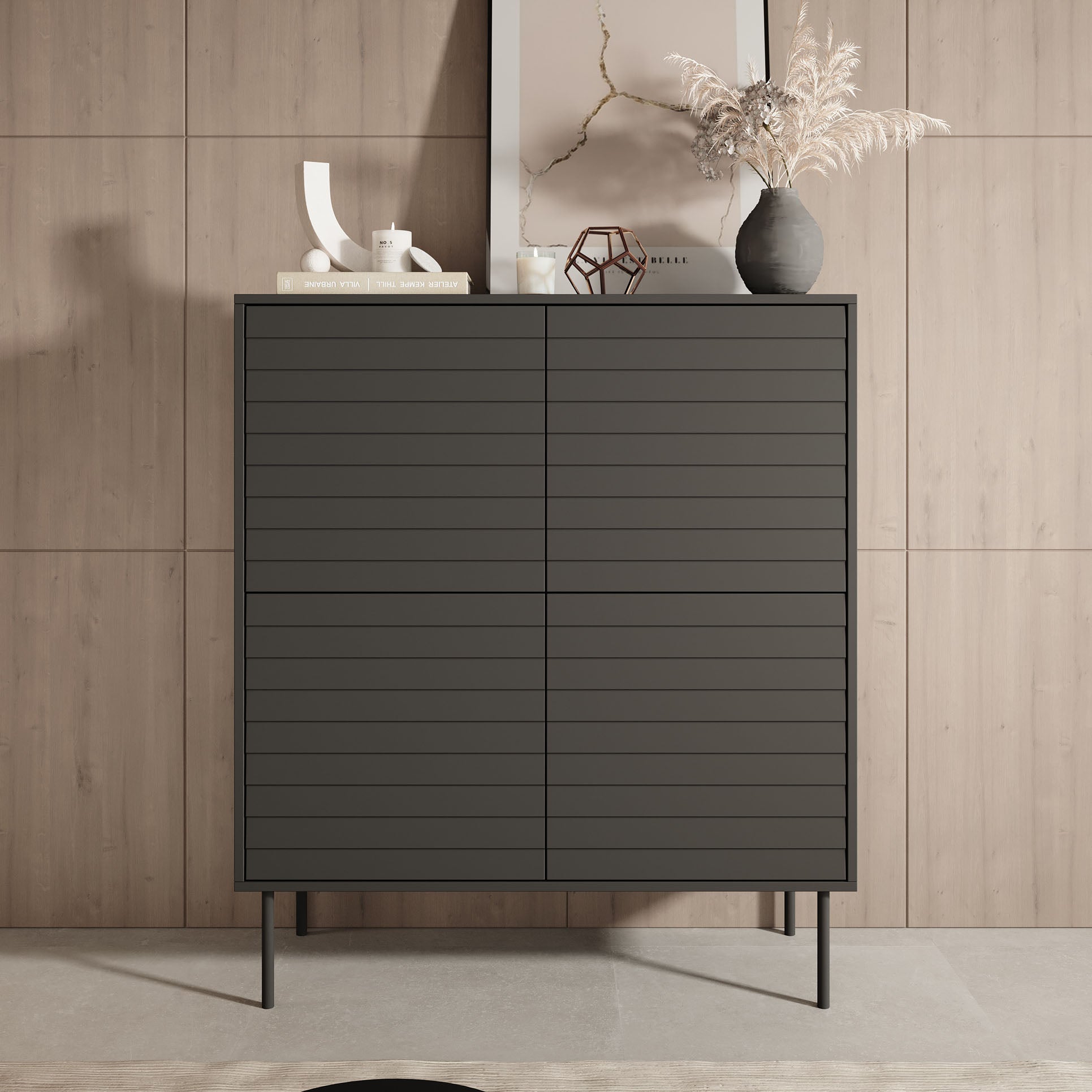 Cordoba - Dressoir - Zwart - 102x40x118 cm