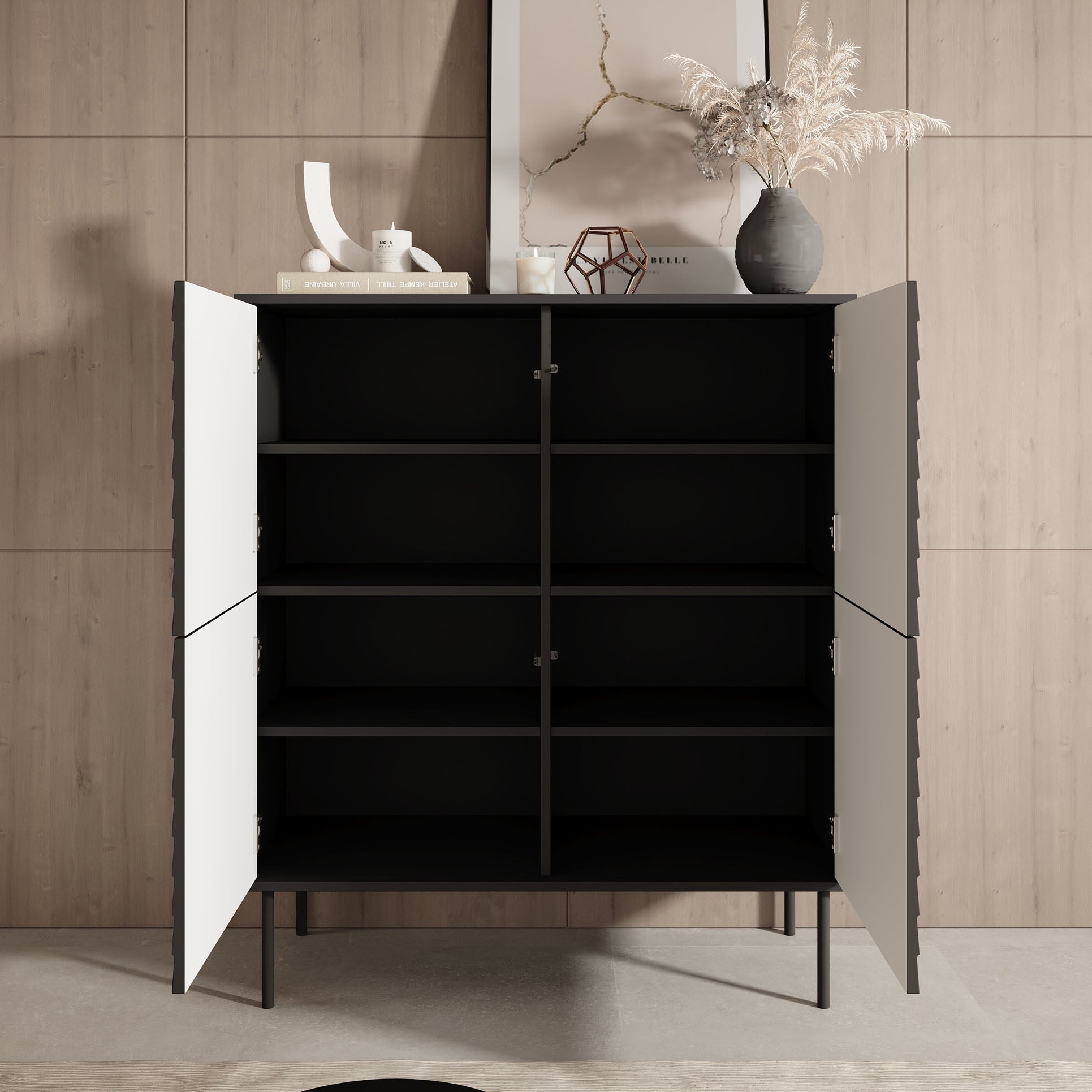 Cordoba - Dressoir - Zwart - 102x40x118 cm