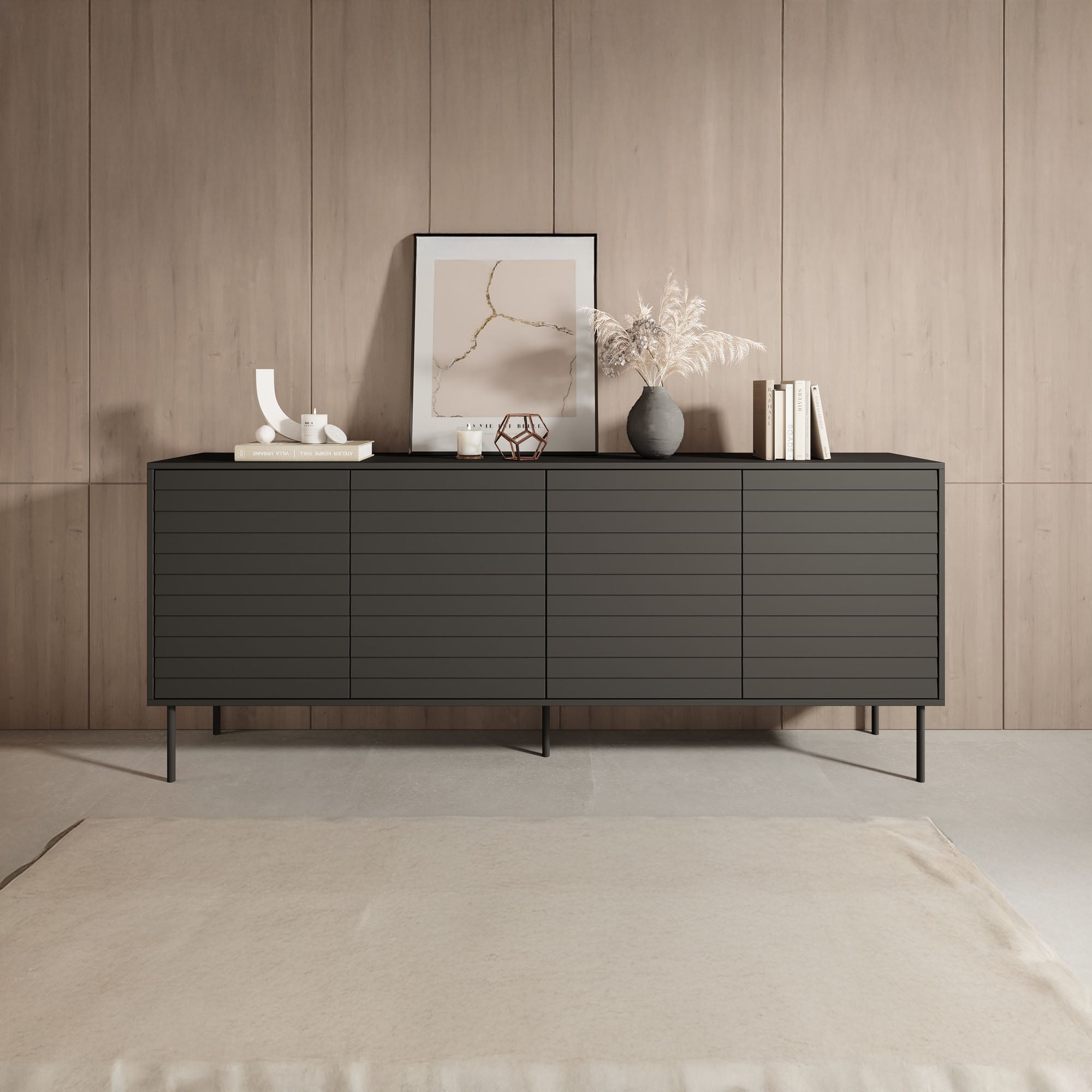 Cordoba - Dressoir - Zwart - 200x40x81 cm