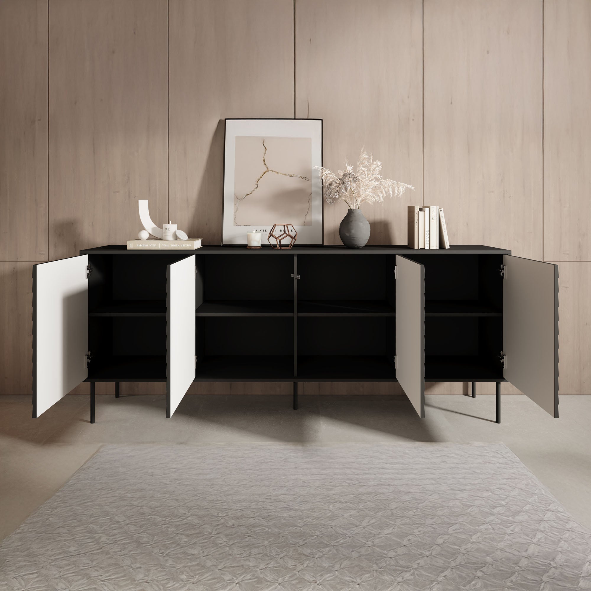 Cordoba - Dressoir - Zwart - 200x40x81 cm