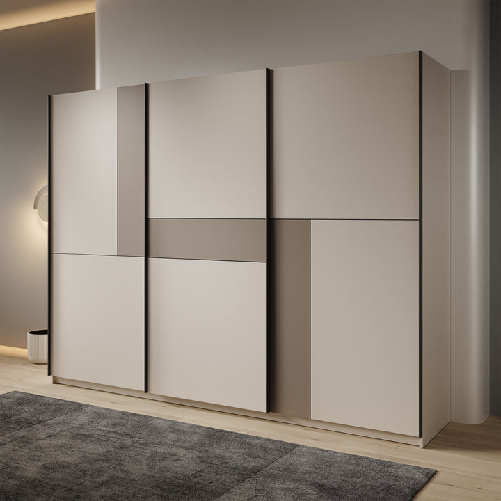 Cotto - Kledingkast met schuifdeuren - Beige - 270x60x210 cm