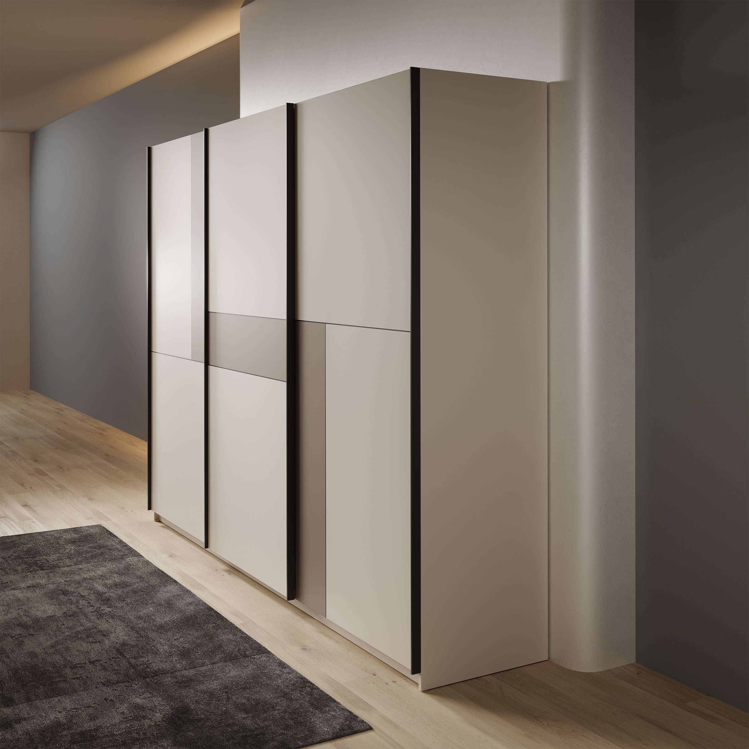 Cotto - Kledingkast met schuifdeuren - Beige - 270x60x210 cm