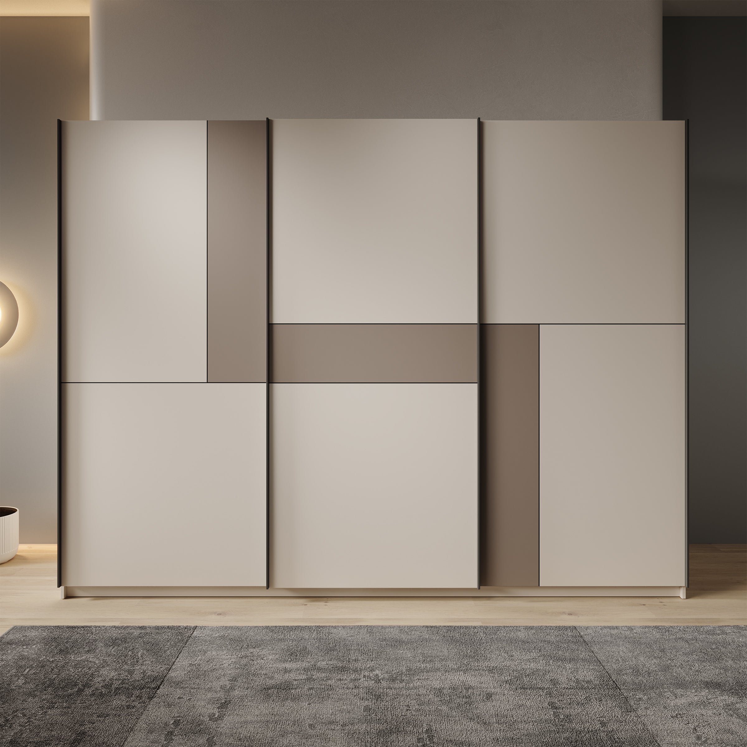 Cotto - Kledingkast met schuifdeuren - Beige - 270x60x210 cm