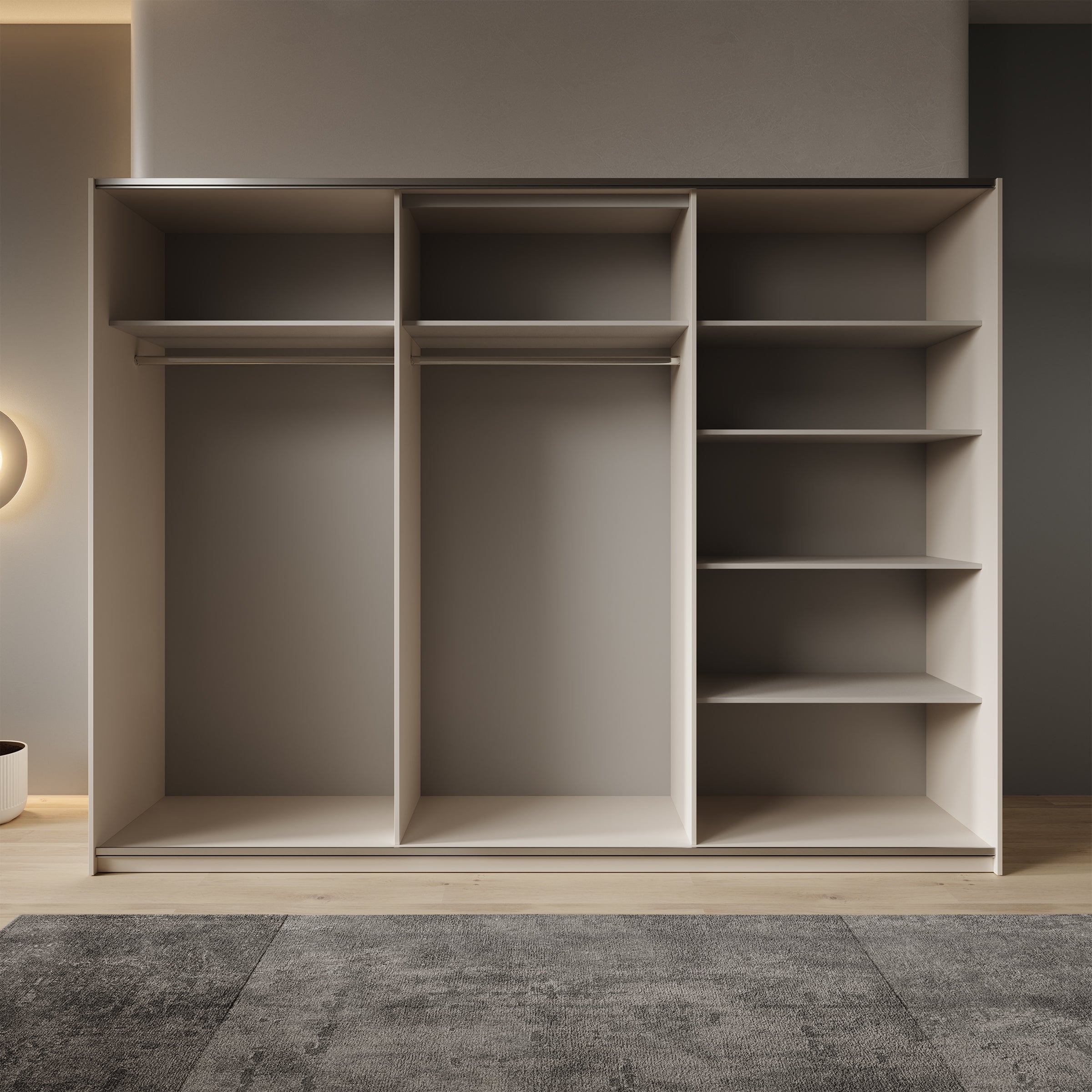 Cotto - Kledingkast met schuifdeuren - Beige - 270x60x210 cm
