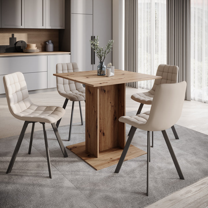 Cova - Eetkamertafel - Eikenpatroon - 80x80x76 cm