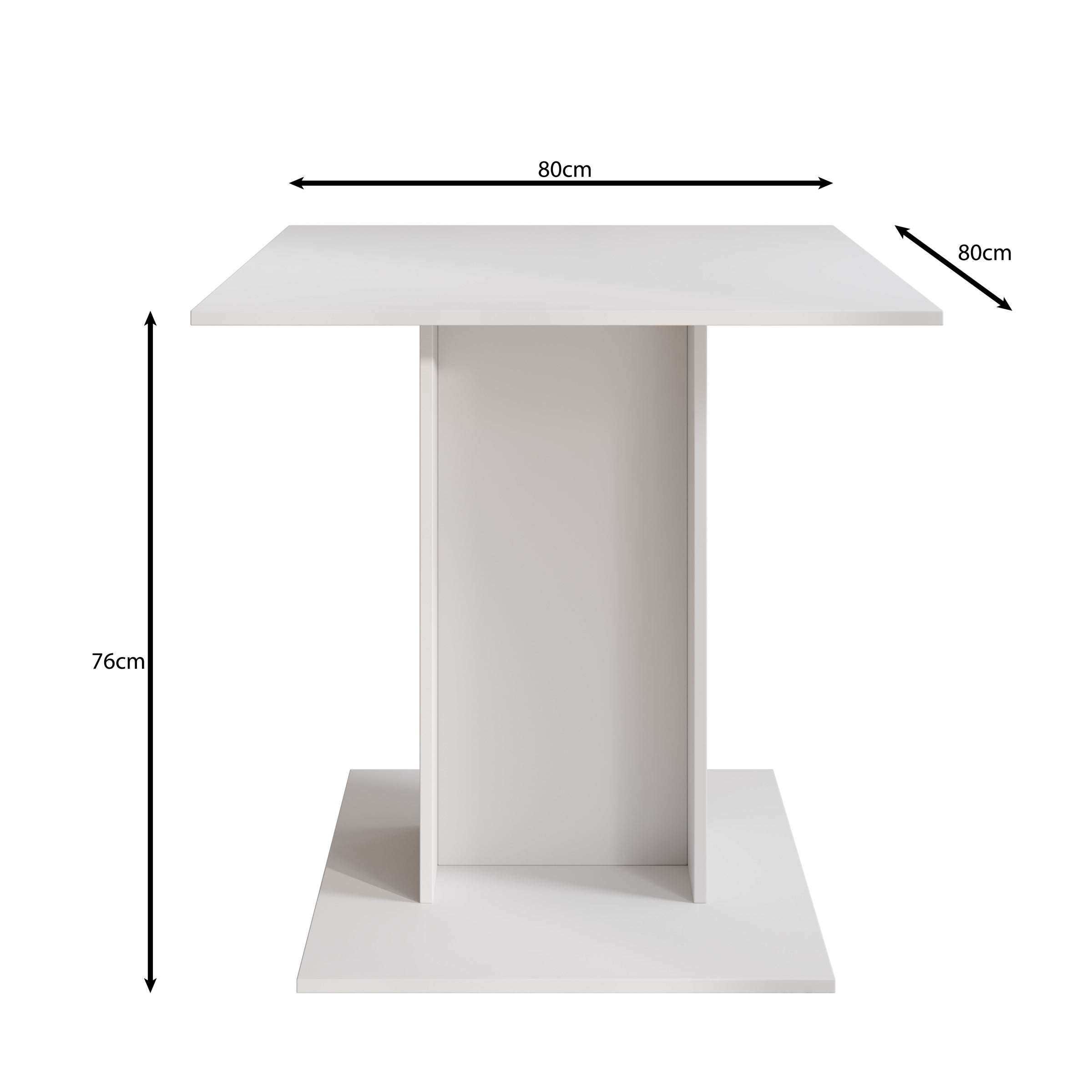 Cova - Eetkamertafel - Wit - 80x80x76 cm