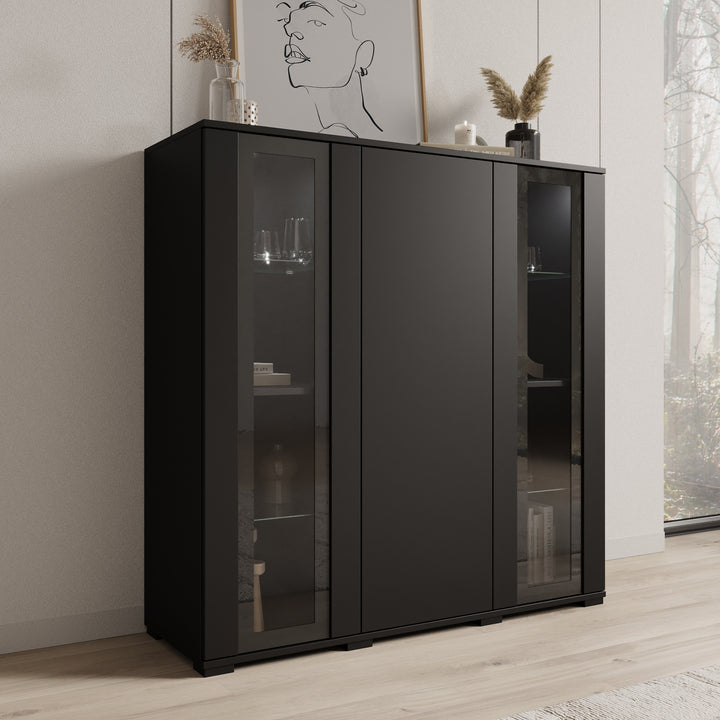 Cres - Dressoir - Zwart - 120x40x122 cm