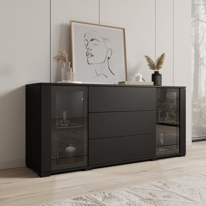 Cres - Dressoir - Zwart - 150x40x70 cm