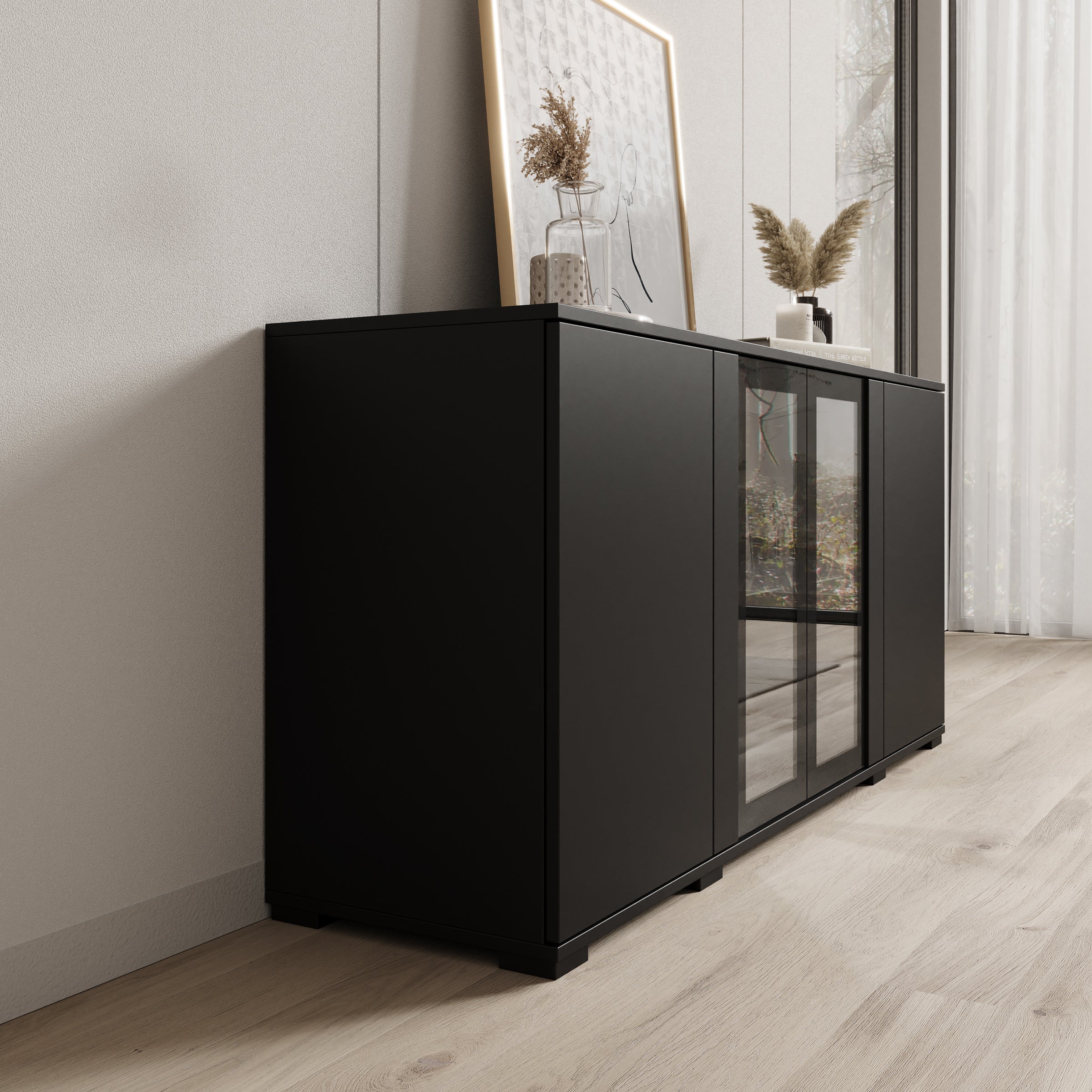 Cres 2 - Dressoir - Zwart - 150x40x70 cm