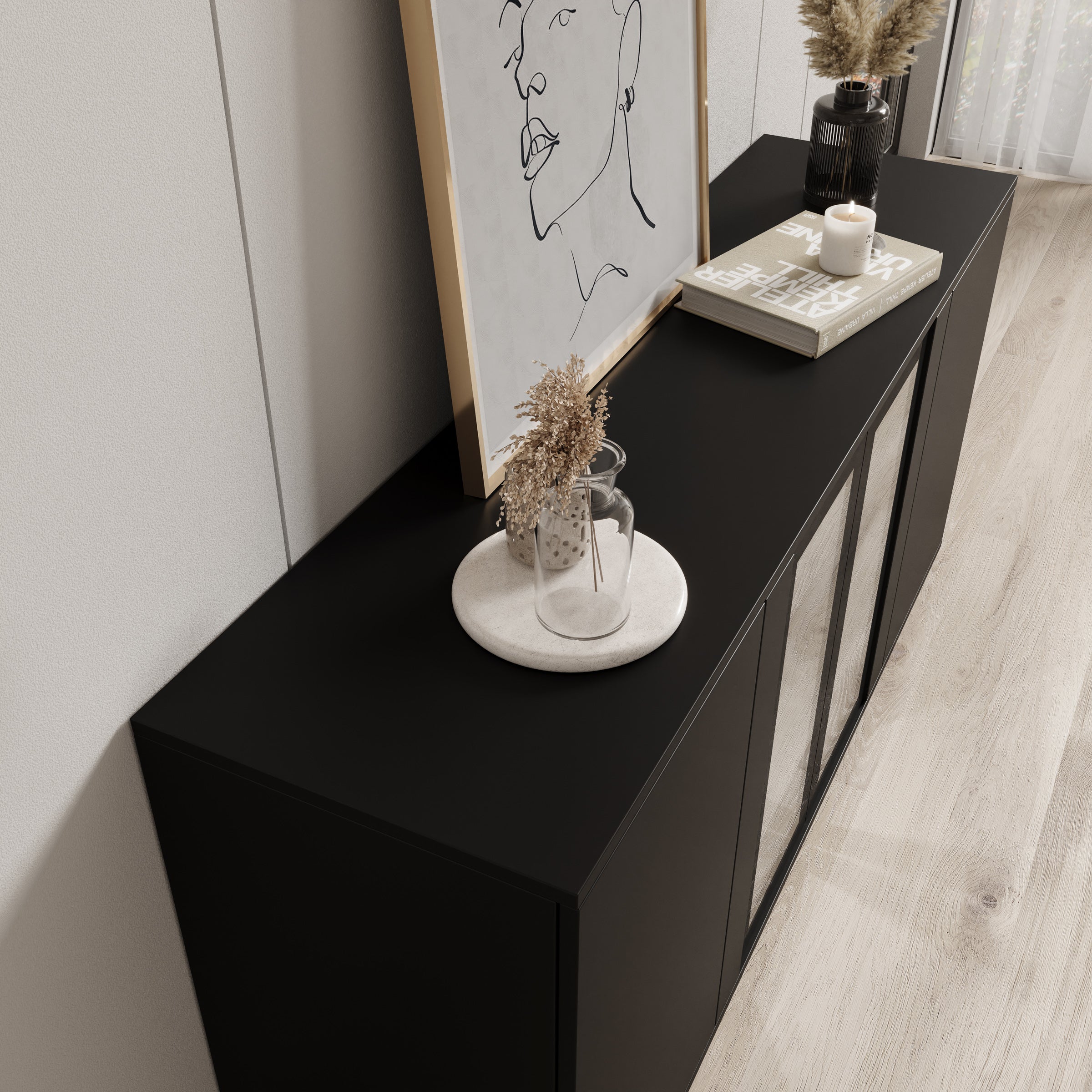 Cres 2 - Dressoir - Zwart - 150x40x70 cm