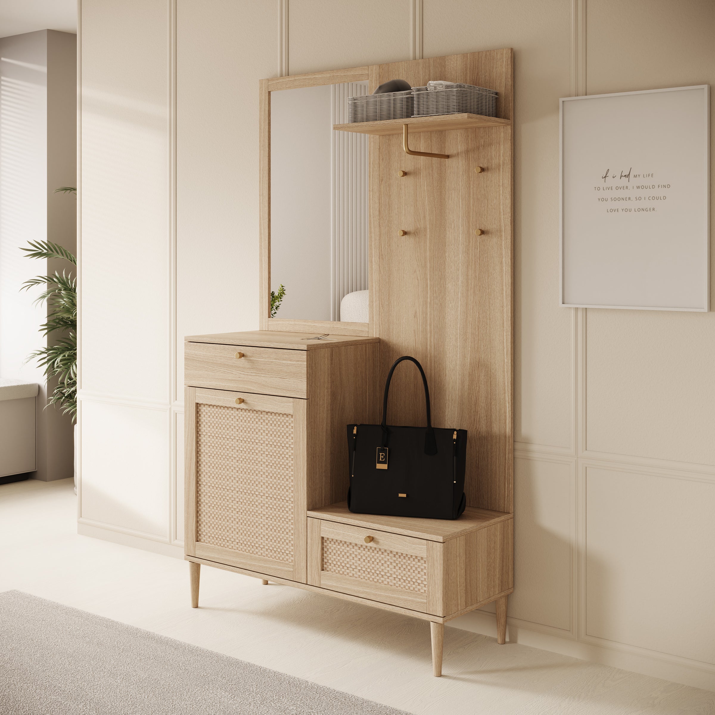 Crimson - Kapstok - Eikenpatroon - 115x41x198 cm