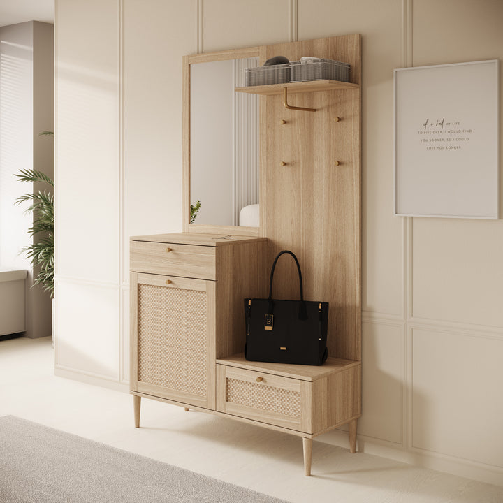 Crimson - Kapstok - Eikenpatroon - 115x41x198 cm