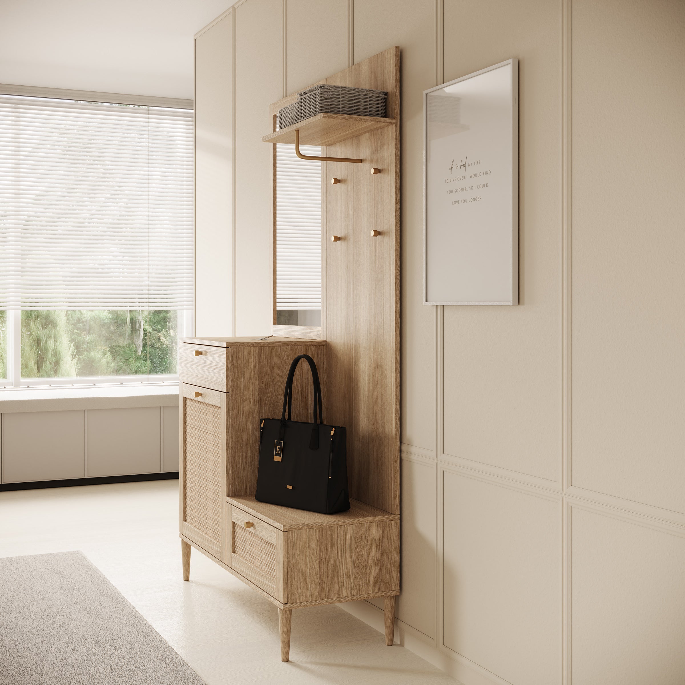 Crimson - Kapstok - Eikenpatroon - 115x41x198 cm