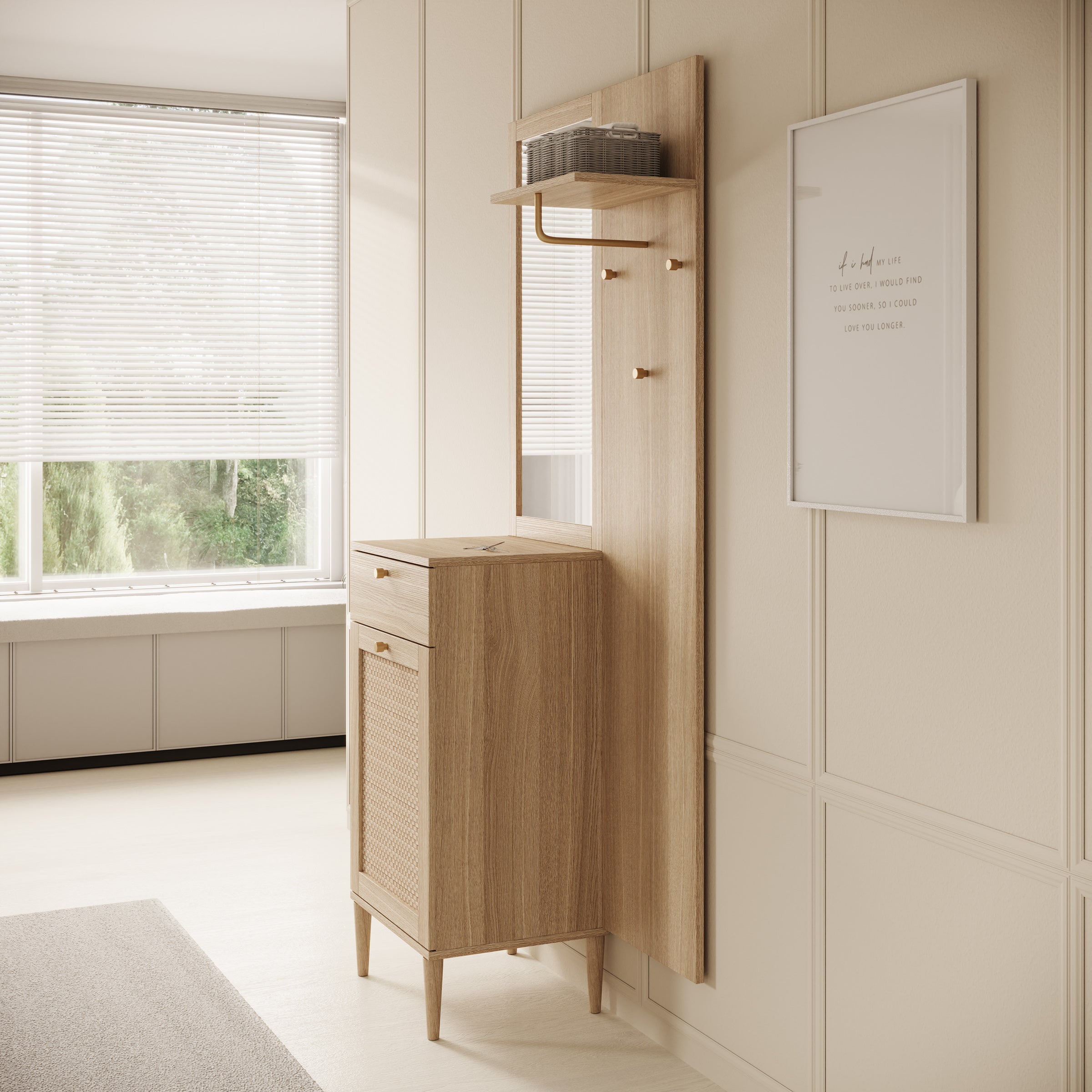 Crimson - Kapstok - Eikenpatroon - 90x41x198 cm