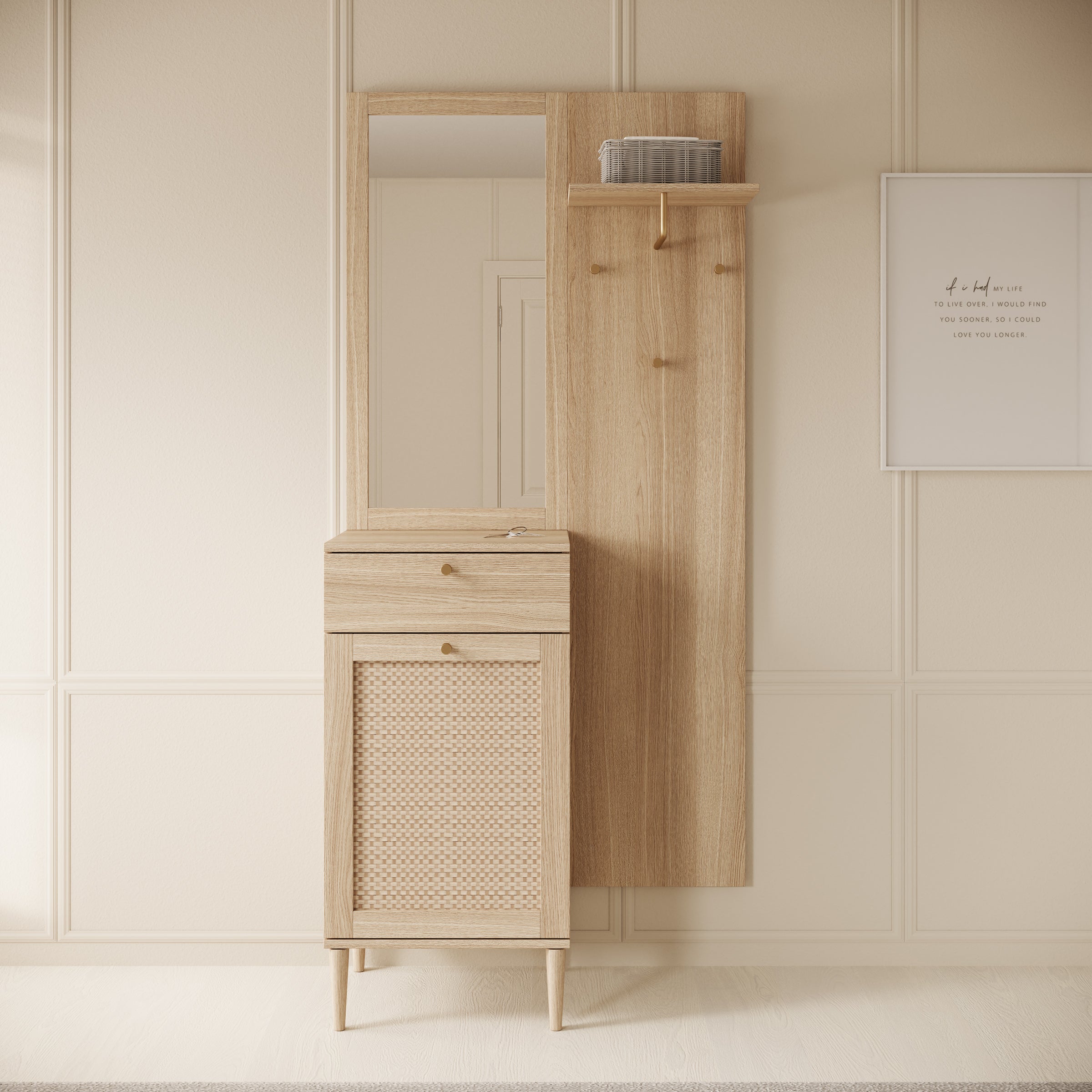 Crimson - Kapstok - Eikenpatroon - 90x41x198 cm