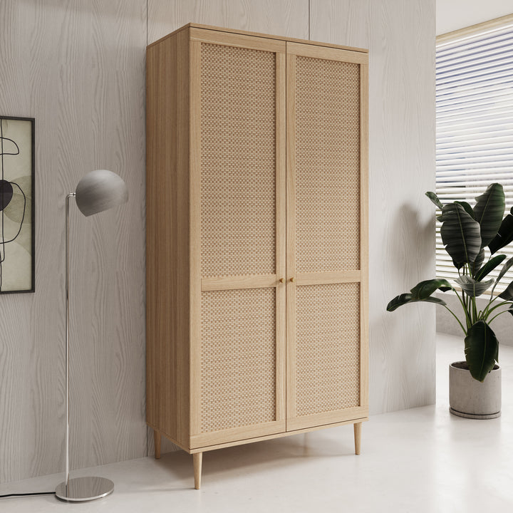 Crimson - Kledingkast 2-deurs - Eiken - 110x52x208 cm