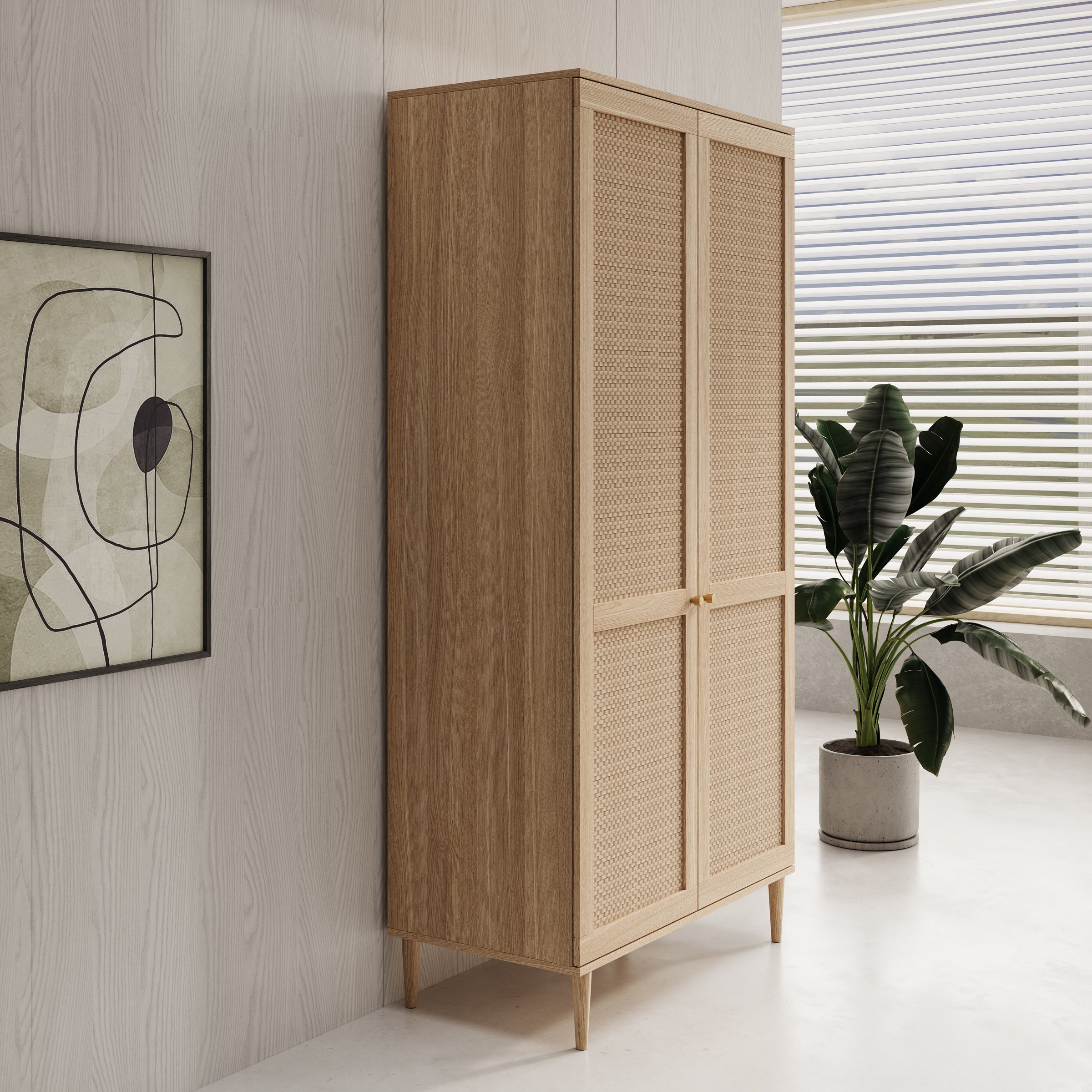 Crimson - Kledingkast 2-deurs - Eiken - 110x52x208 cm