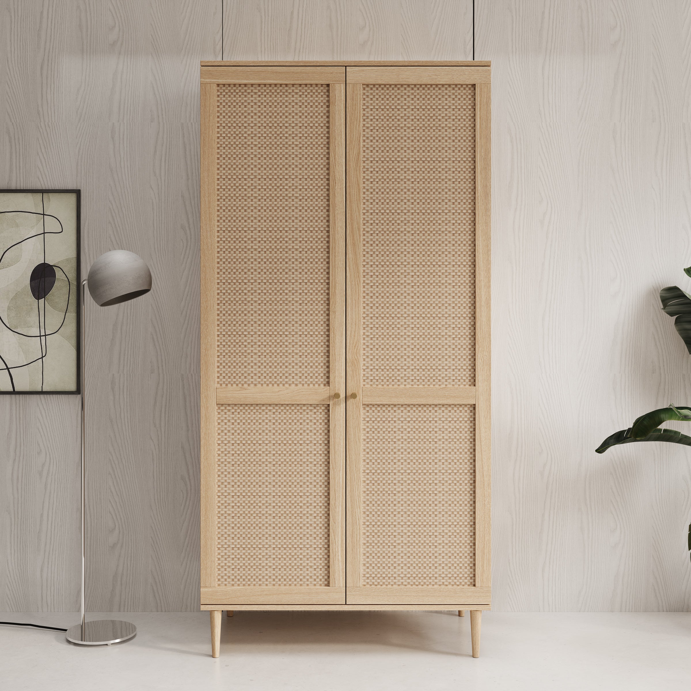 Crimson - Kledingkast 2-deurs - Eiken - 110x52x208 cm