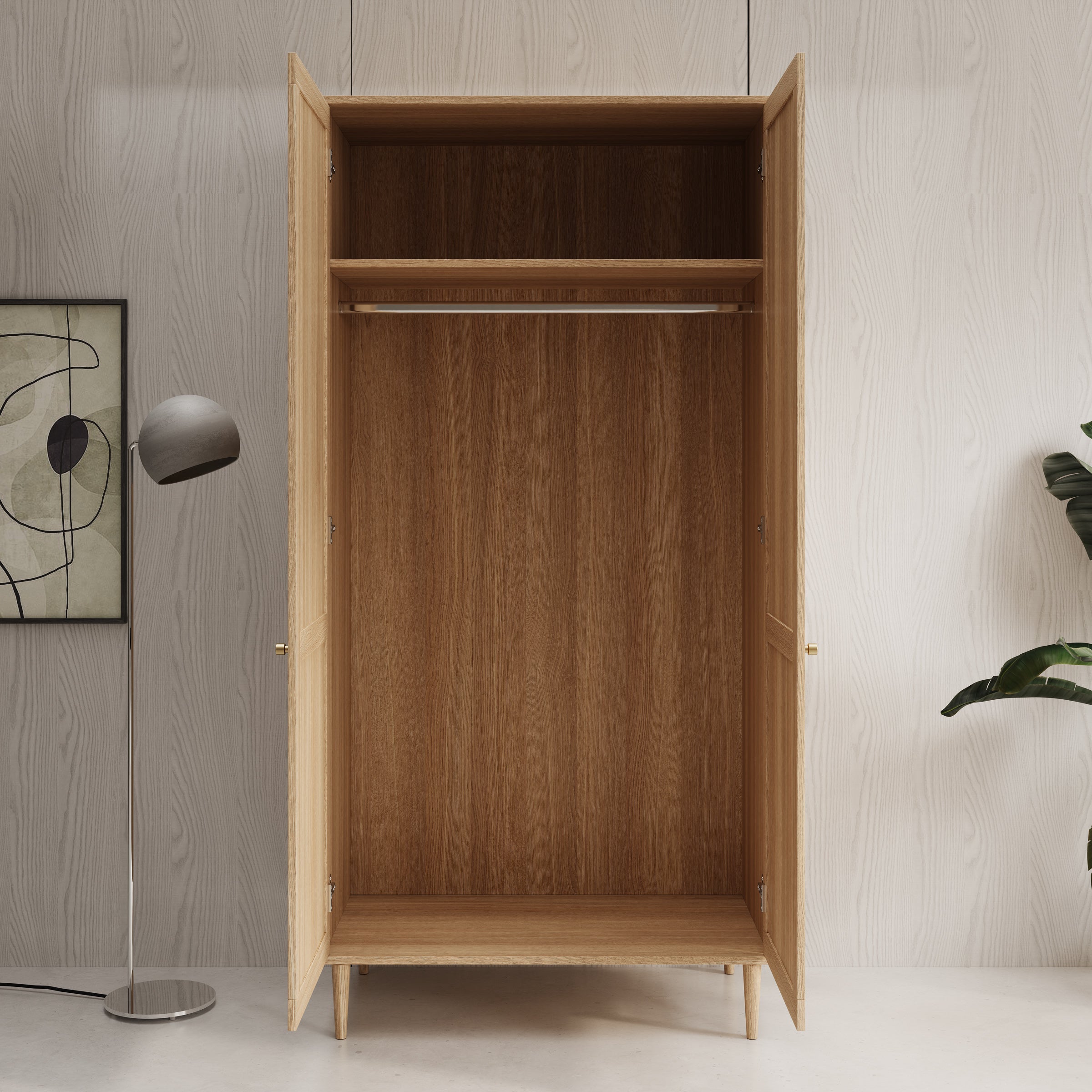 Crimson - Kledingkast 2-deurs - Eiken - 110x52x208 cm