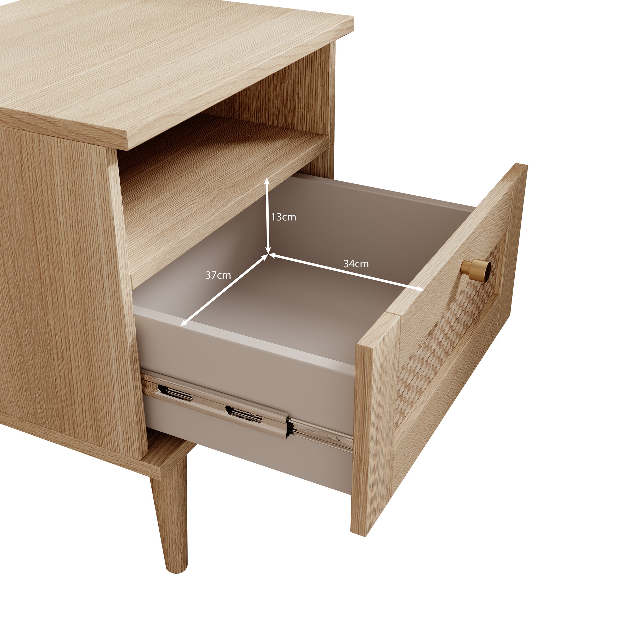 Crimson - Nachtkastje - Eiken - 45x41x55 cm