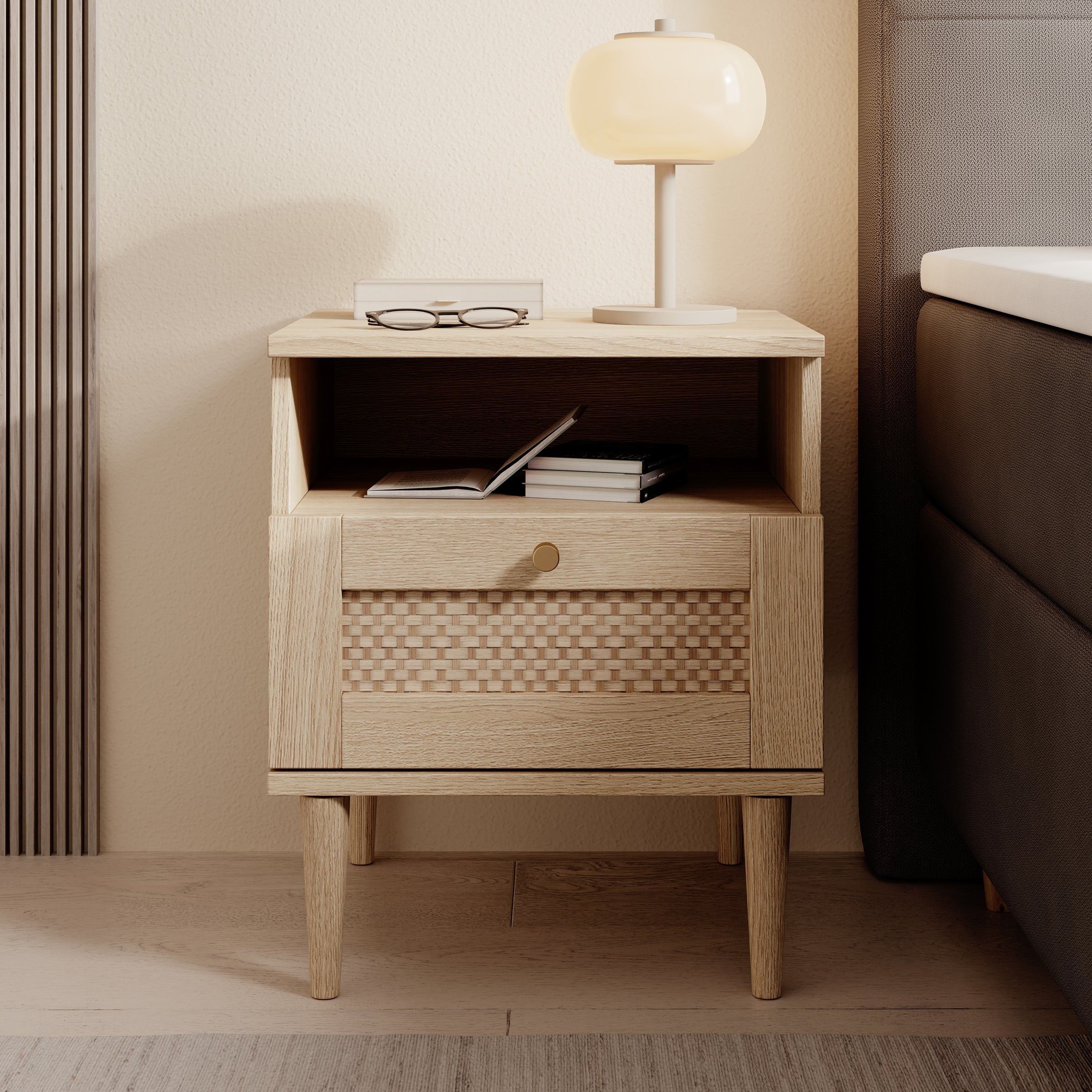 Crimson - Nachtkastje - Eiken - 45x41x55 cm