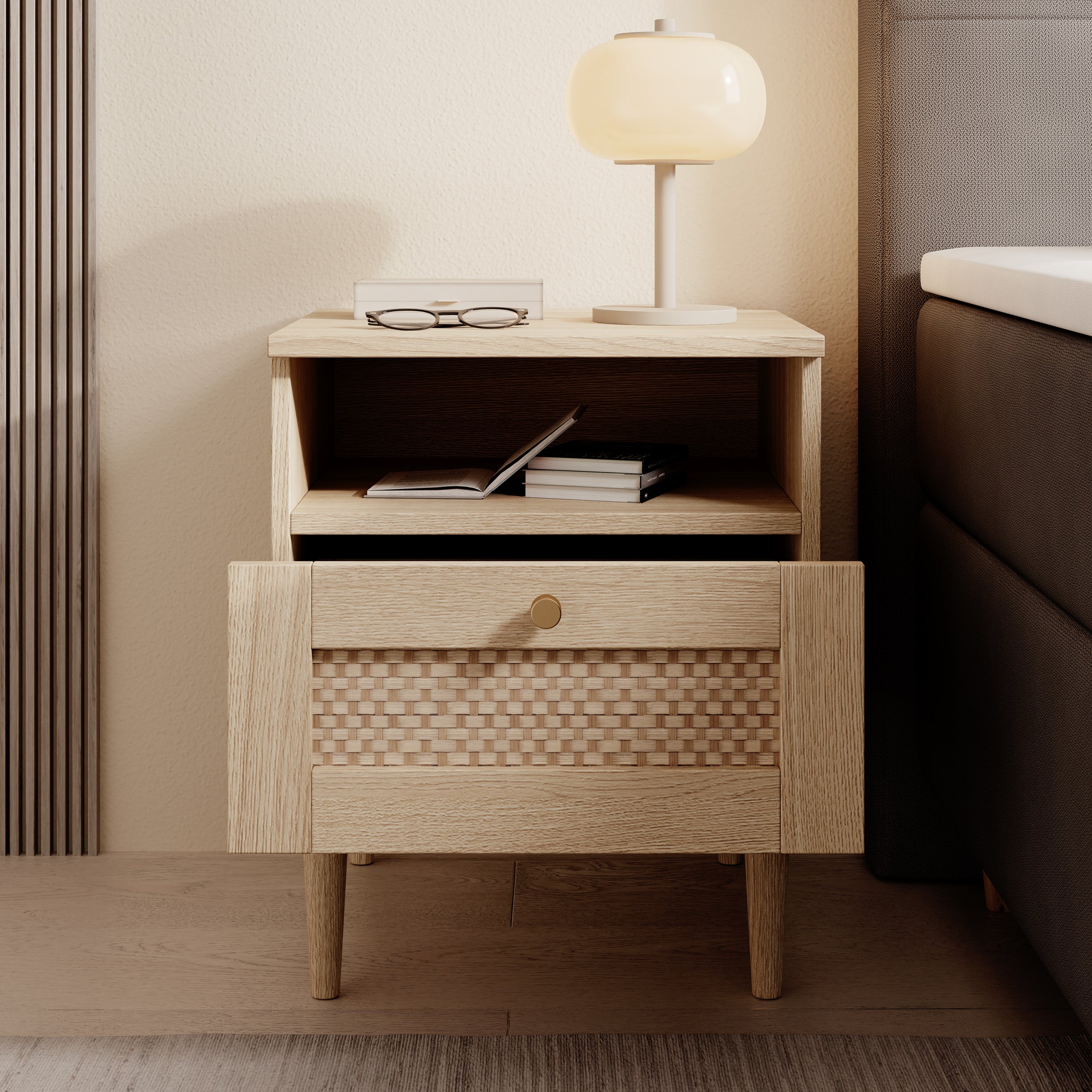 Crimson - Nachtkastje - Eiken - 45x41x55 cm