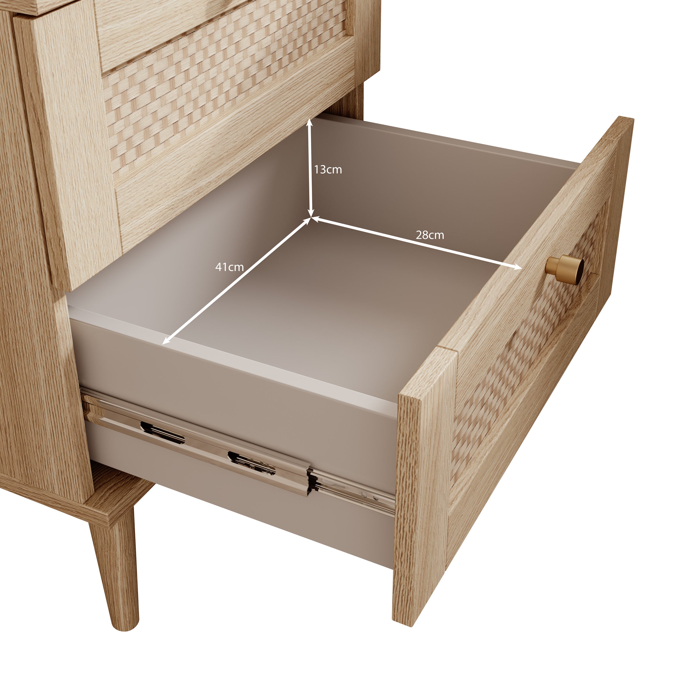 Crimson - Nachtkastje - Eiken - 50x35x61 cm