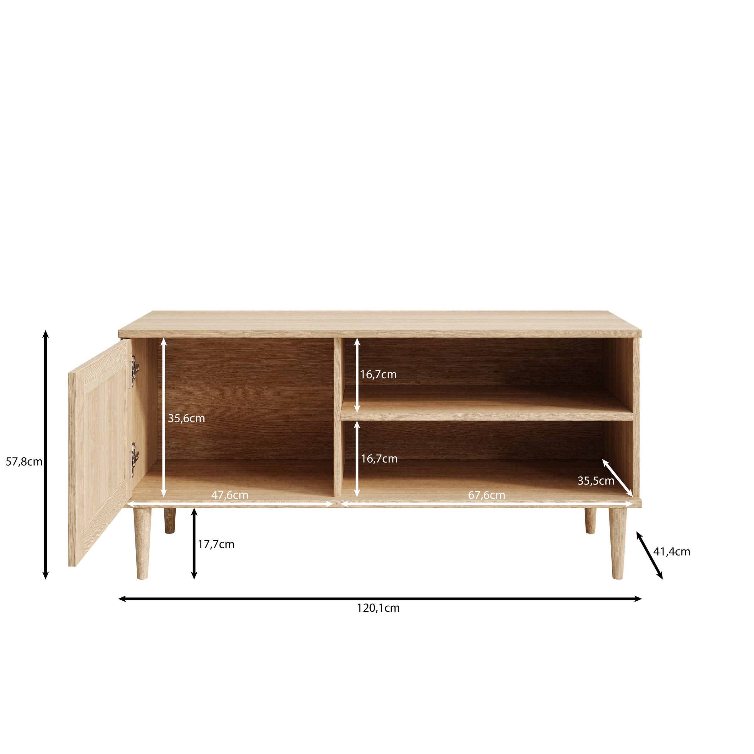 Crimson - TV-Meubel - Eiken - 120x41x58 cm