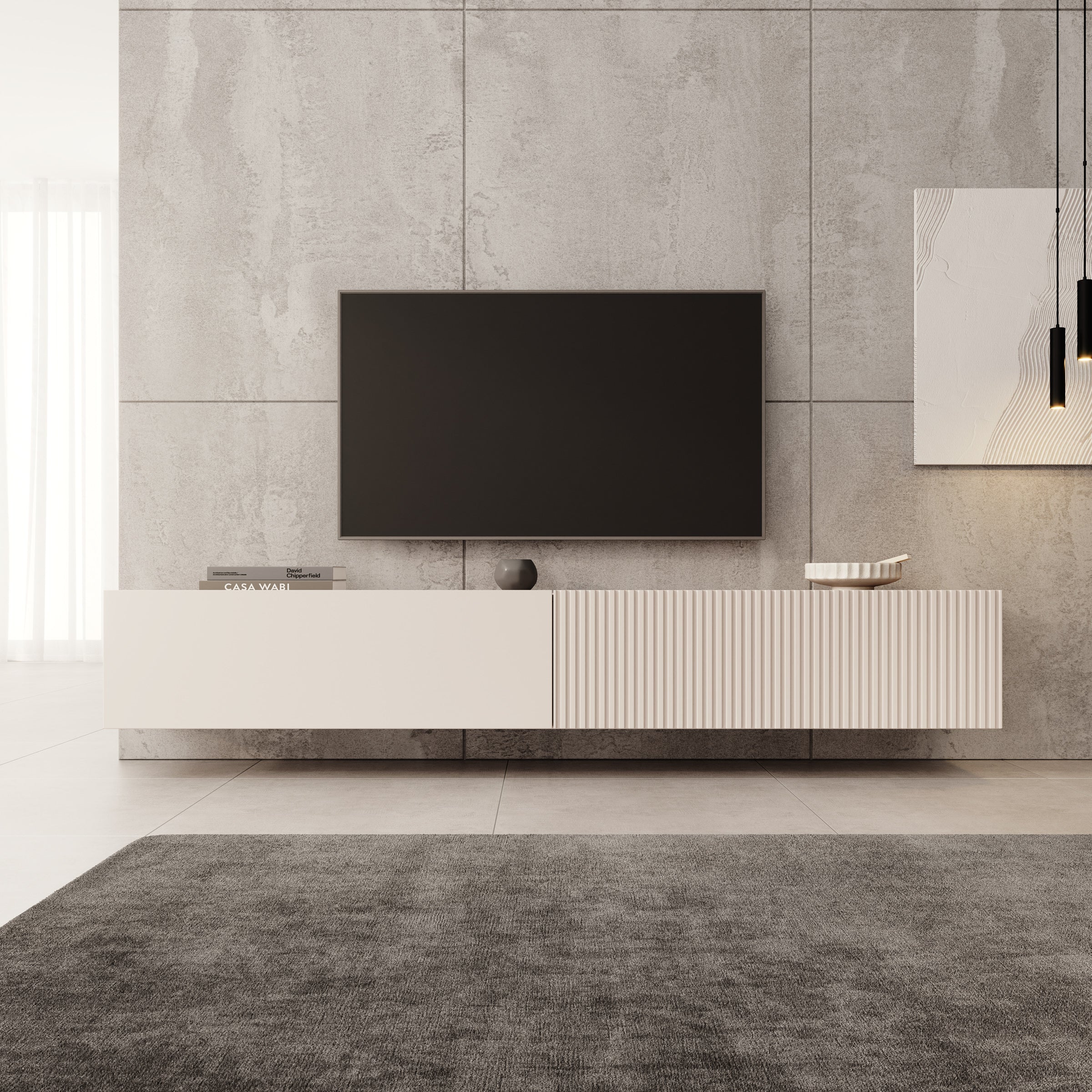 Cruzar - TV-Meubel - Beige - 200x30x31 cm